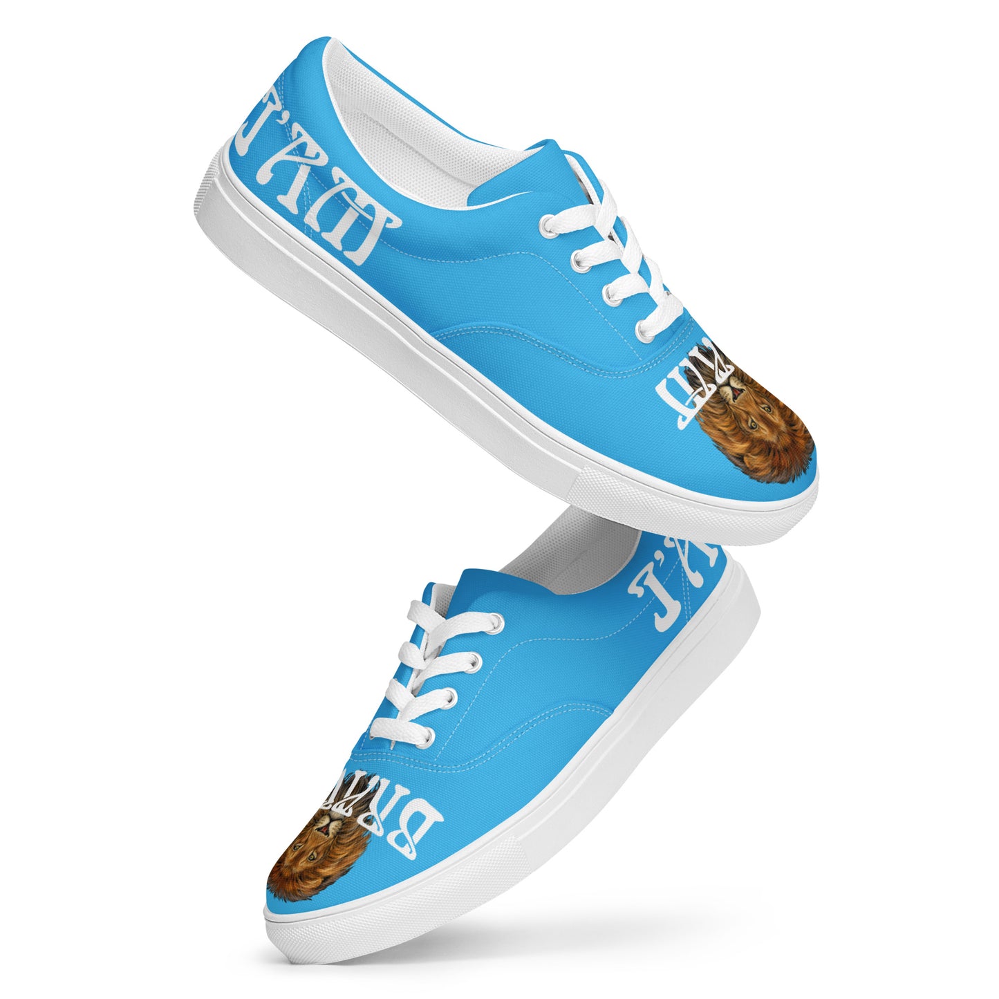 “I’AM BRAVE!” SkyBlue Women’s Lace-Up Canvas Shoes W/White Font