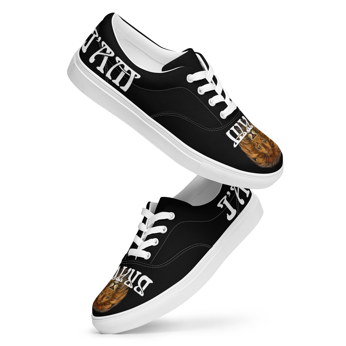 “I’AM BRAVE!” Black Women’s Lace-Up Canvas Shoes W/White Font