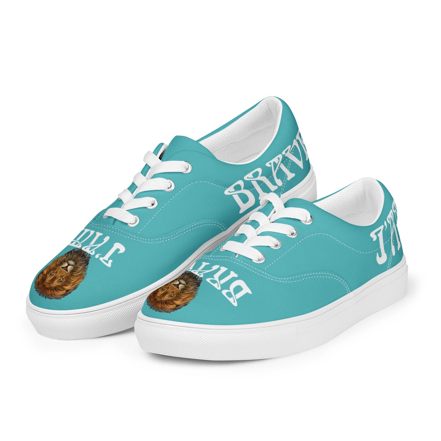 “I’AM BRAVE!”Viking Women’s Lace-Up Canvas Shoes W/White Font