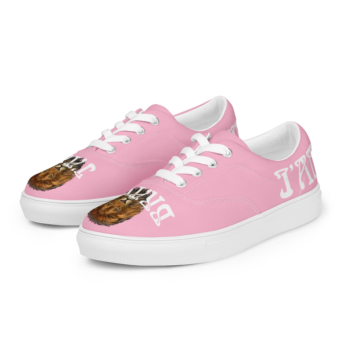 “I’AM BRAVE!” Cotton Candy Women’s Lace-Up Canvas Shoes W/White Font