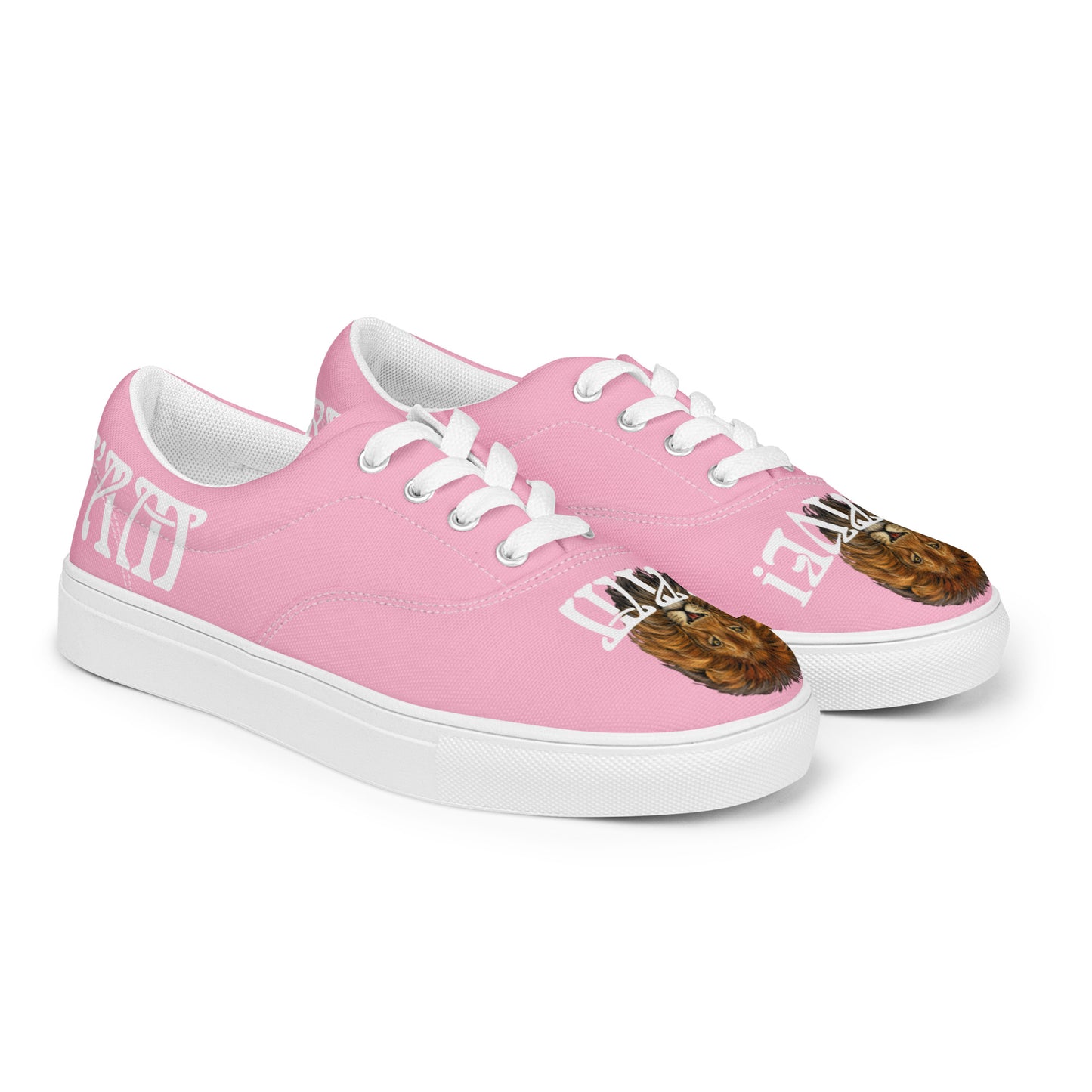 “I’AM BRAVE!” Cotton Candy Women’s Lace-Up Canvas Shoes W/White Font