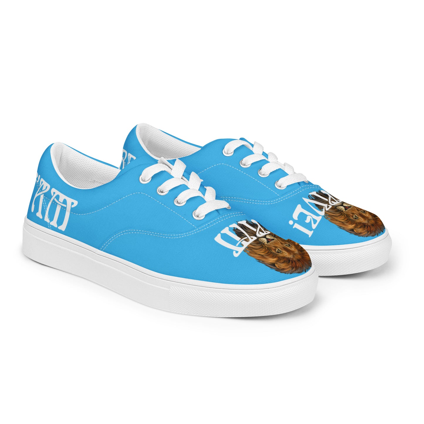 “I’AM BRAVE!” SkyBlue Women’s Lace-Up Canvas Shoes W/White Font