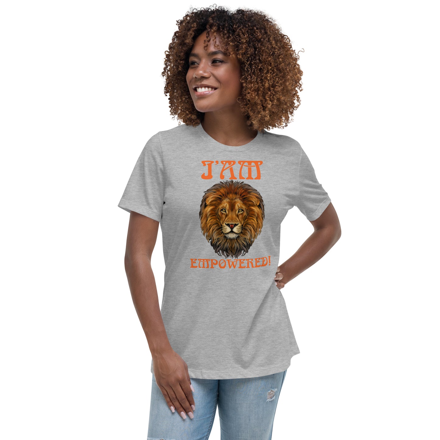 “I’AM EMPOWERED!”Women's Relaxed T-Shirt W/Orange Font
