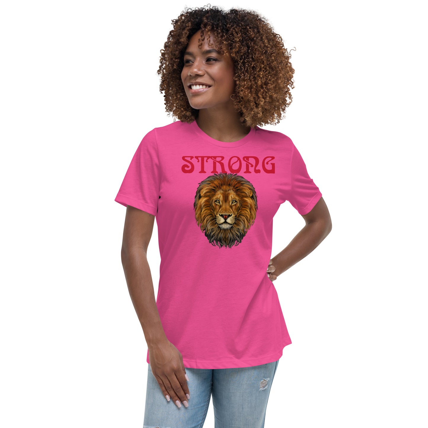 “STRONG”Women's Relaxed T-Shirt W/Red Font