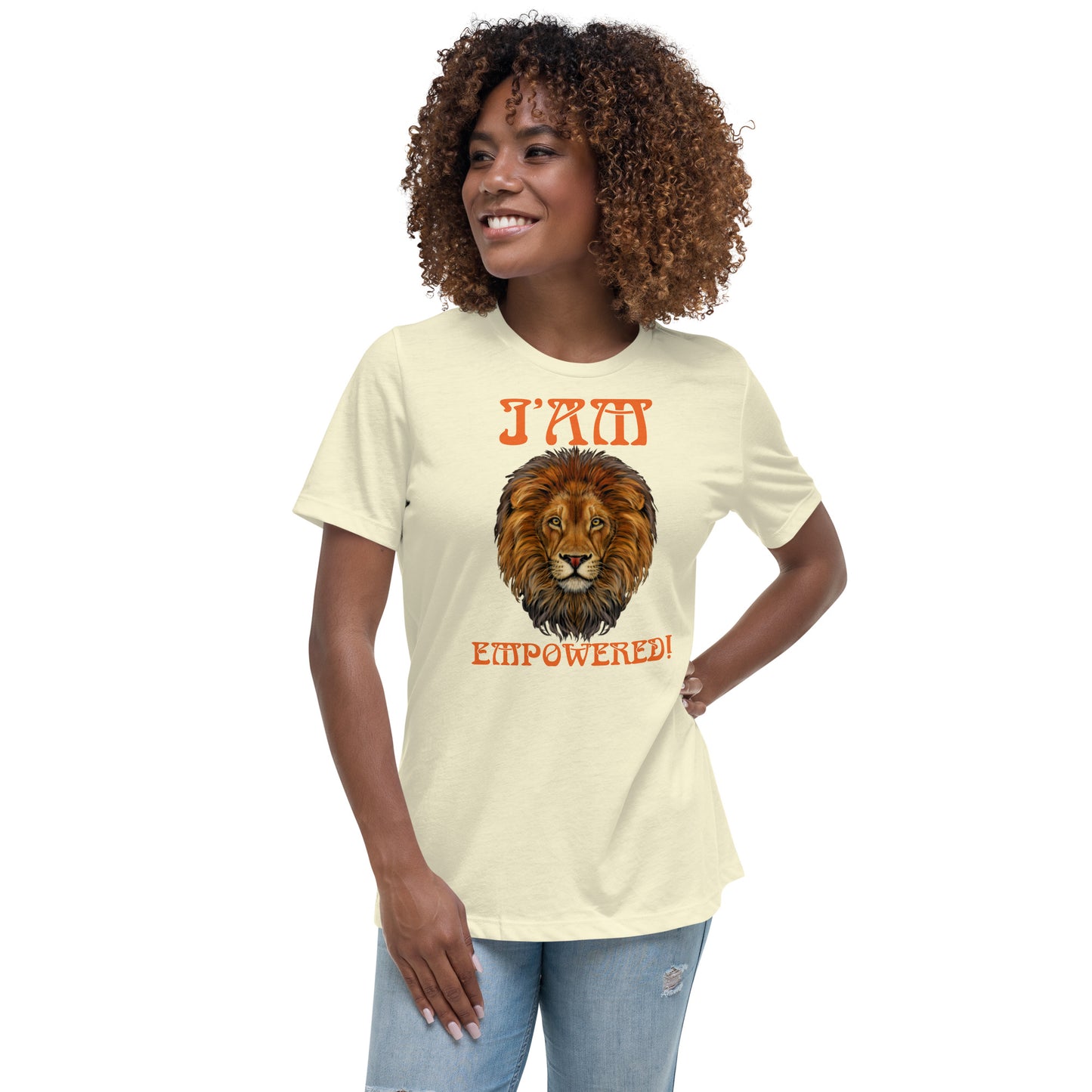 “I’AM EMPOWERED!”Women's Relaxed T-Shirt W/Orange Font