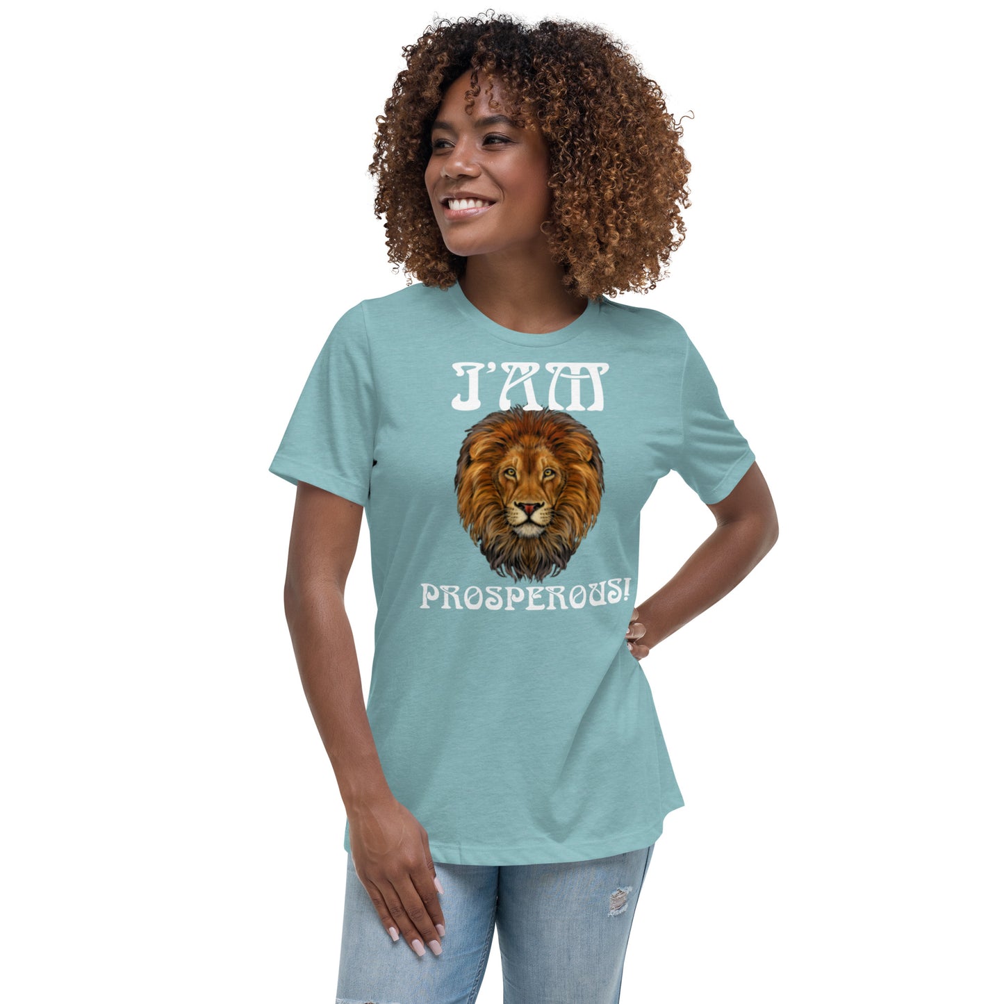 “I’AM PROSPEROUS!”Women's Relaxed T-Shirt W/White Font