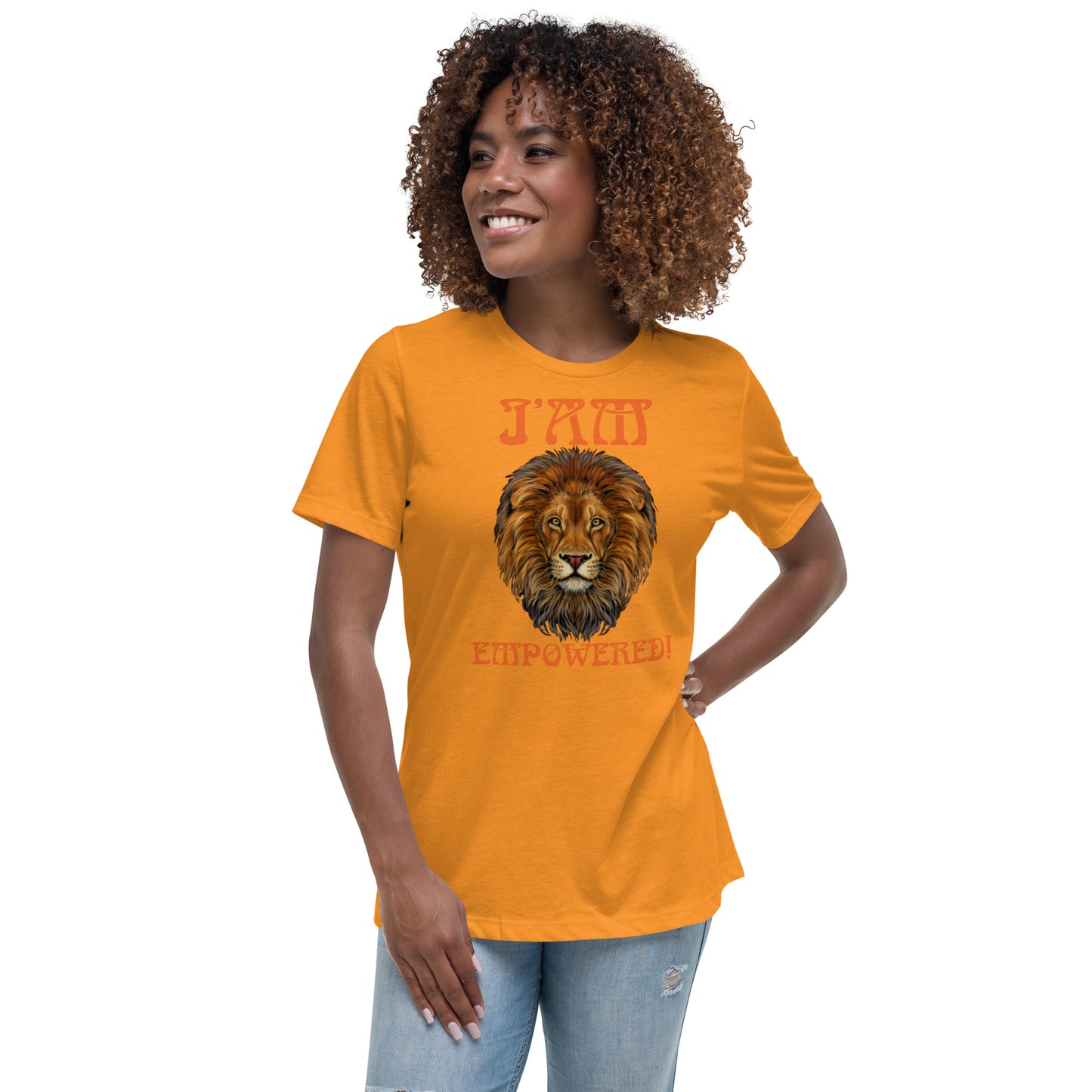 “I’AM EMPOWERED!”Women's Relaxed T-Shirt W/Orange Font