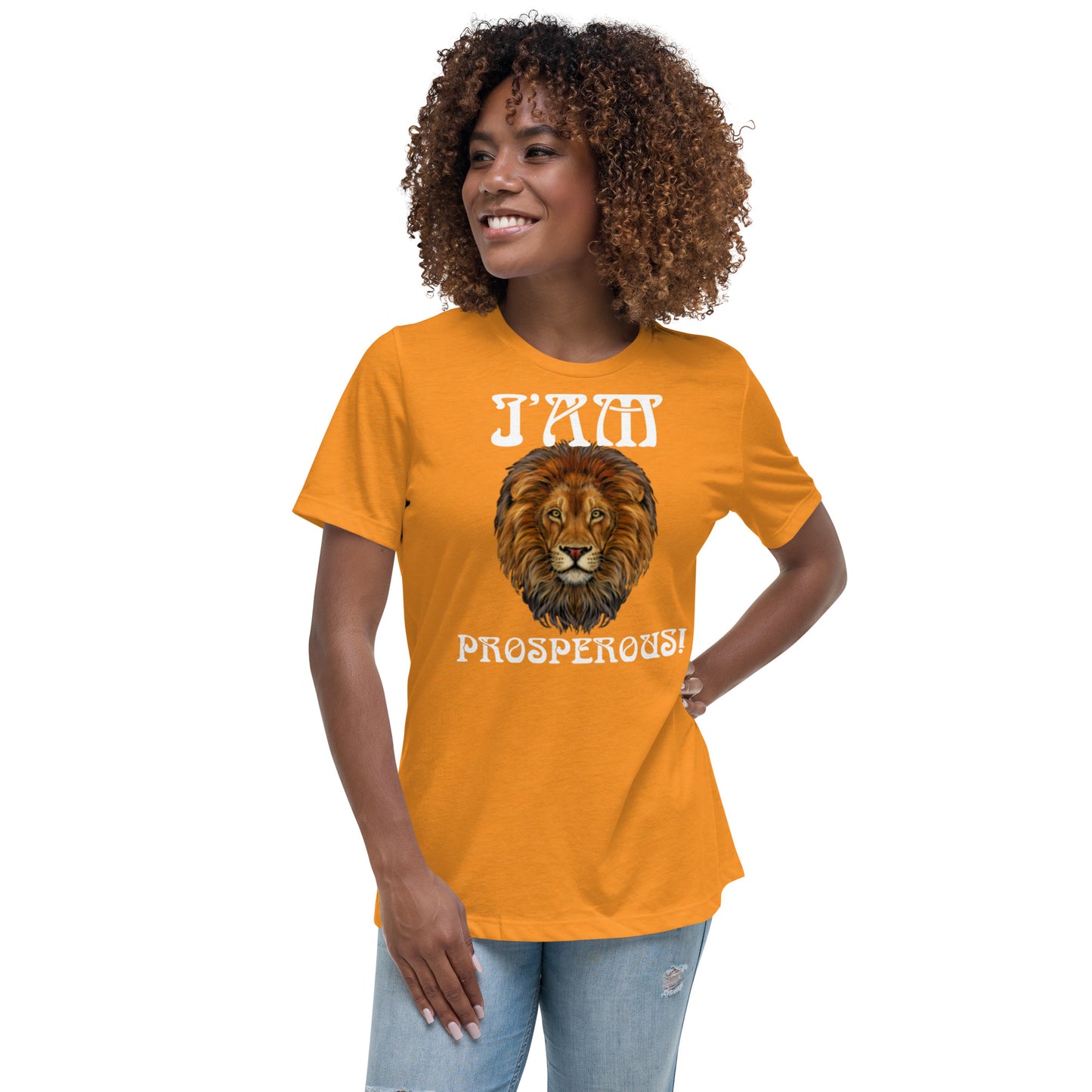 “I’AM PROSPEROUS!”Women's Relaxed T-Shirt W/White Font