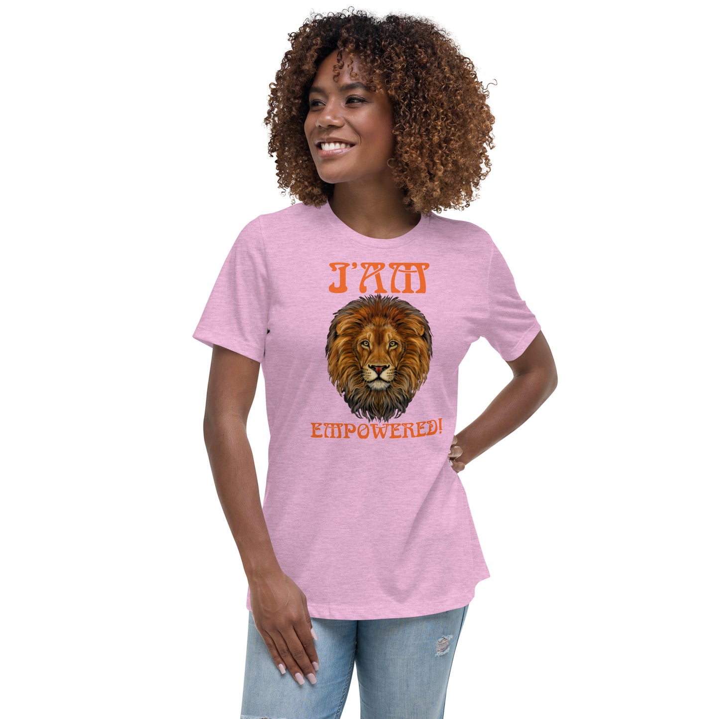 “I’AM EMPOWERED!”Women's Relaxed T-Shirt W/Orange Font