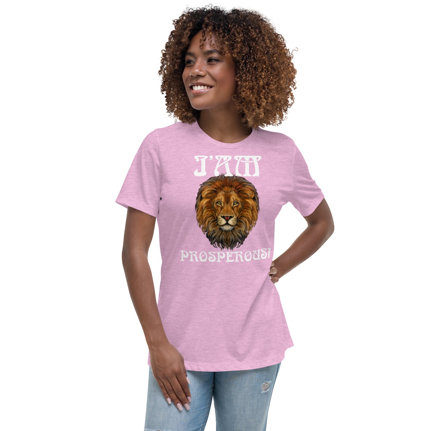 “I’AM PROSPEROUS!”Women's Relaxed T-Shirt W/White Font