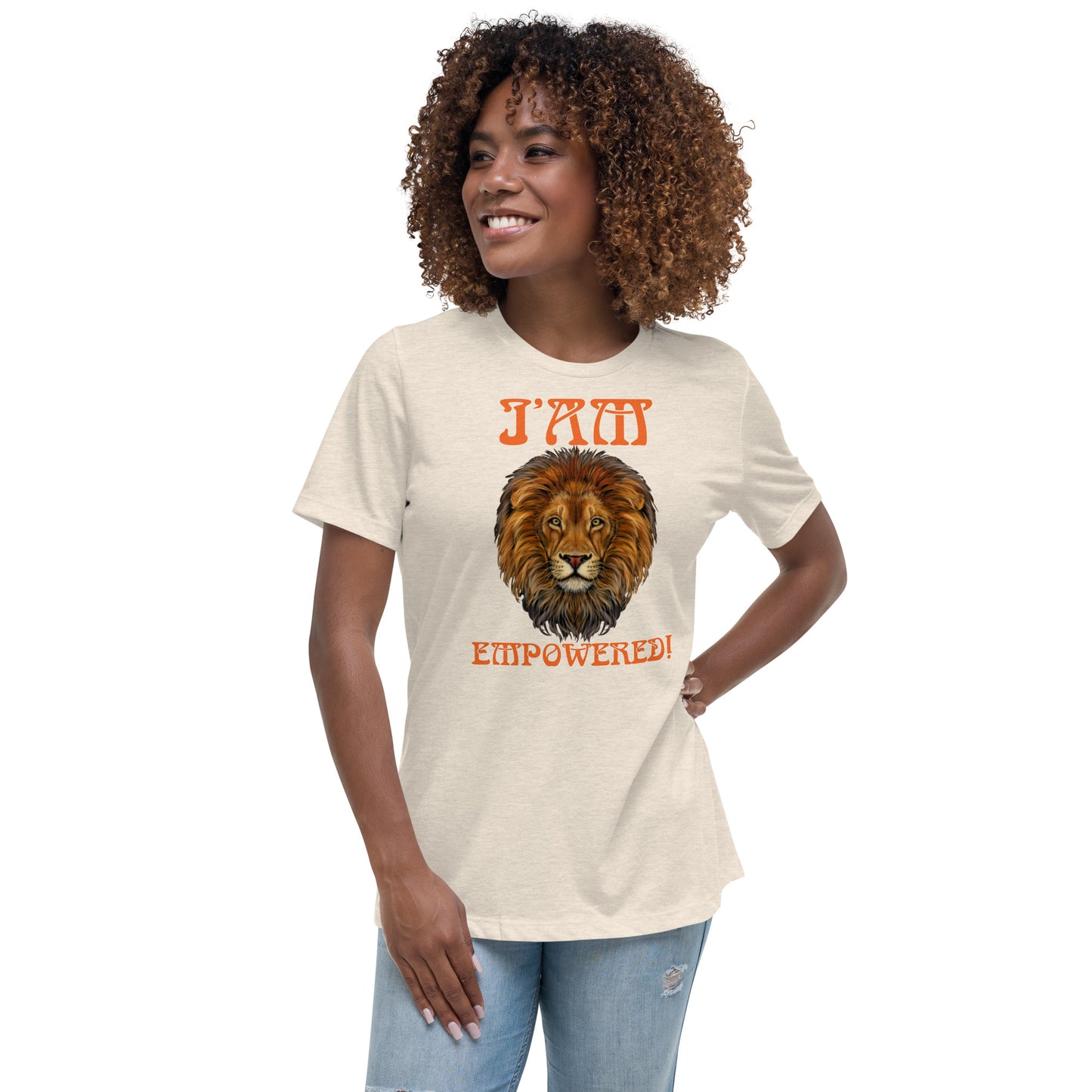 “I’AM EMPOWERED!”Women's Relaxed T-Shirt W/Orange Font