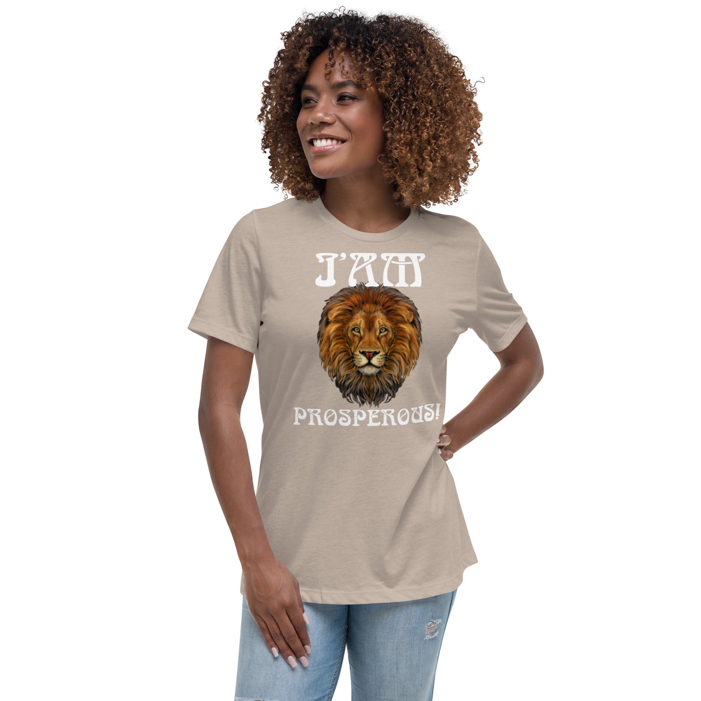 “I’AM PROSPEROUS!”Women's Relaxed T-Shirt W/White Font