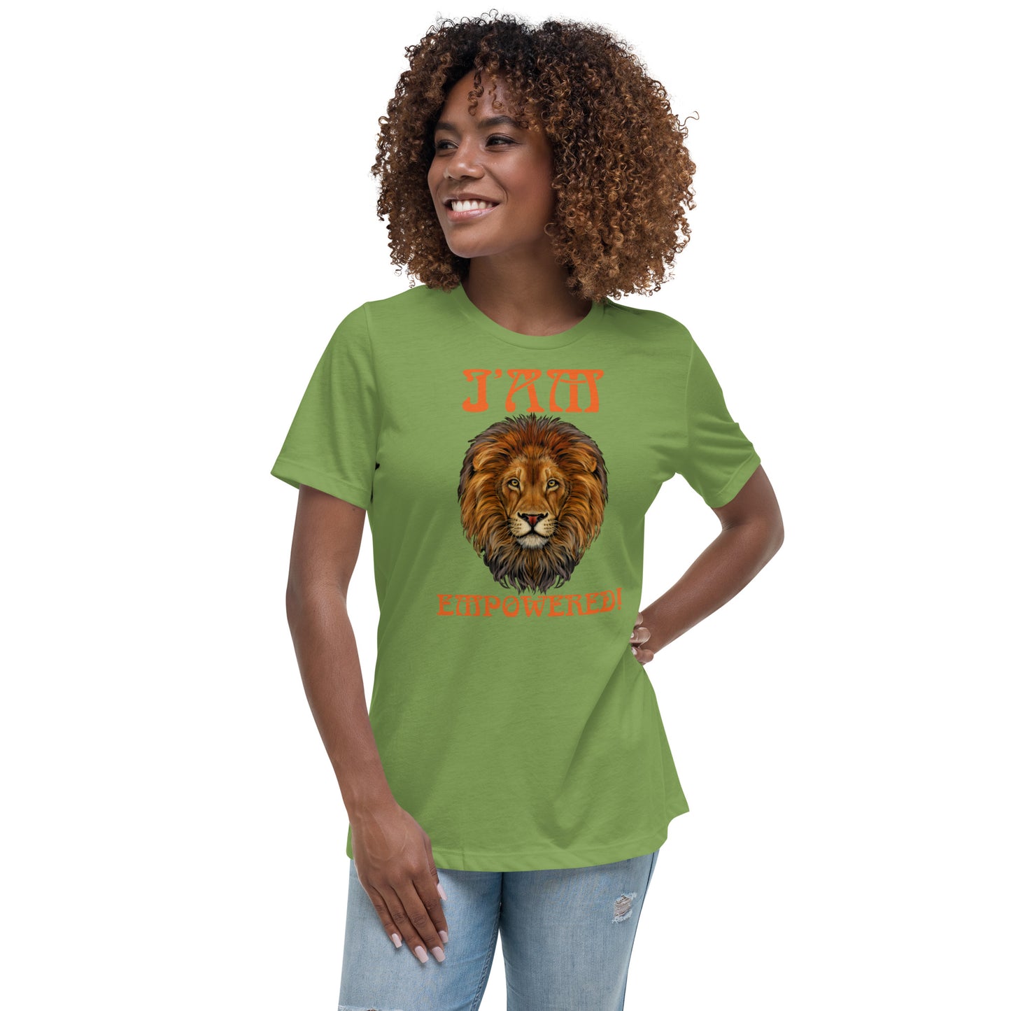“I’AM EMPOWERED!”Women's Relaxed T-Shirt W/Orange Font