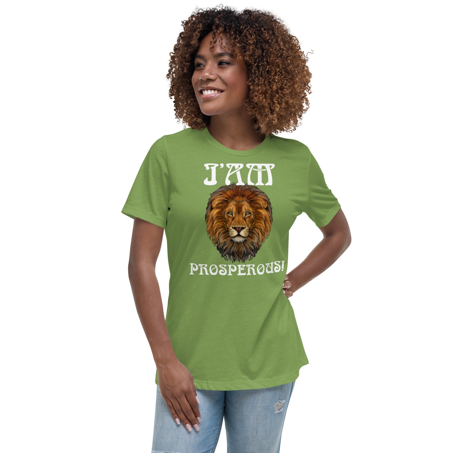 “I’AM PROSPEROUS!”Women's Relaxed T-Shirt W/White Font