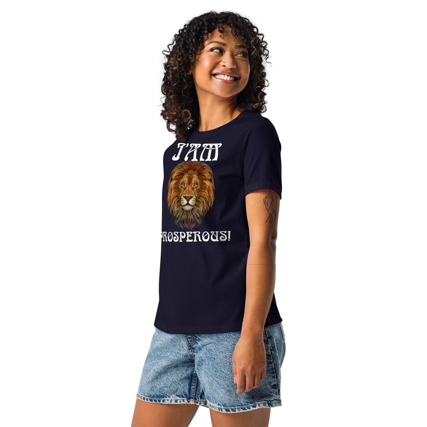 “I’AM PROSPEROUS!”Women's Relaxed T-Shirt W/White Font
