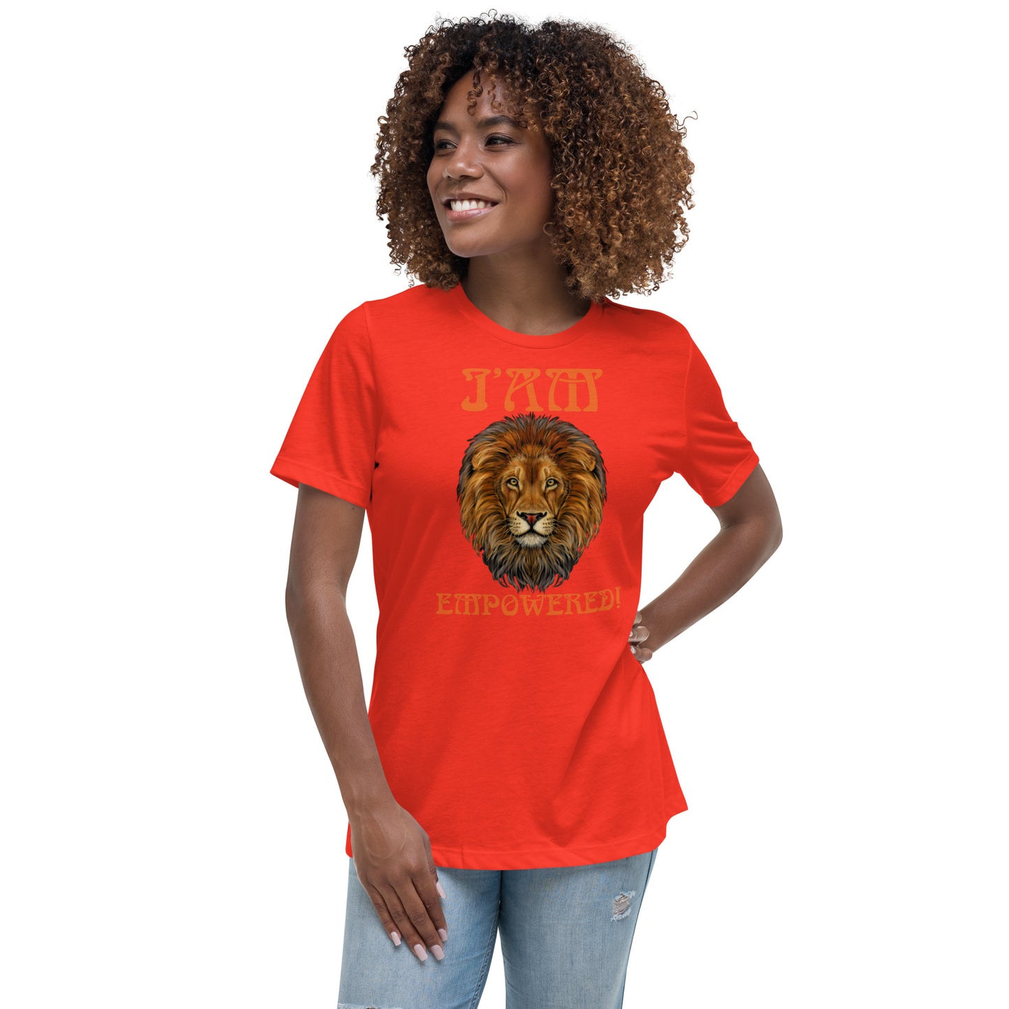 “I’AM EMPOWERED!”Women's Relaxed T-Shirt W/Orange Font