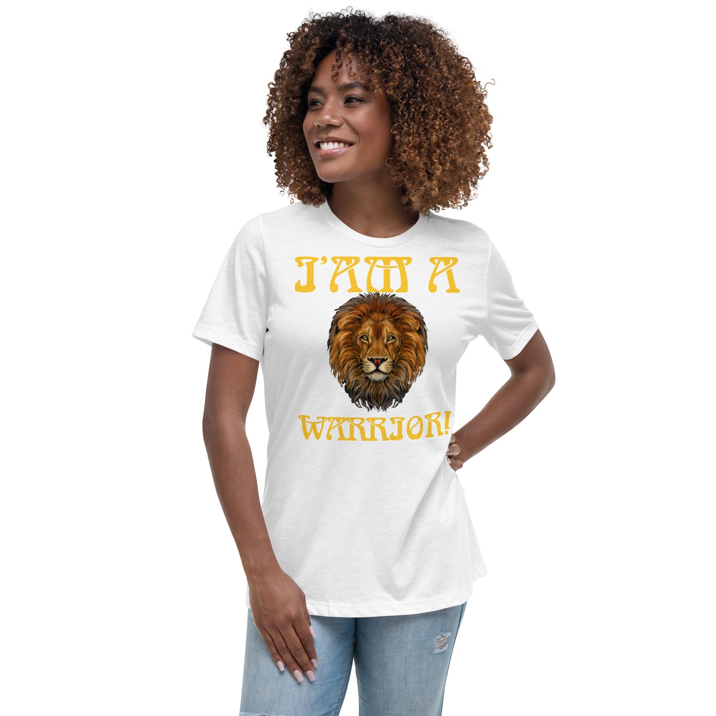 “I’AM A WARRIOR!”Women's Relaxed T-Shirt W/Yellow Font