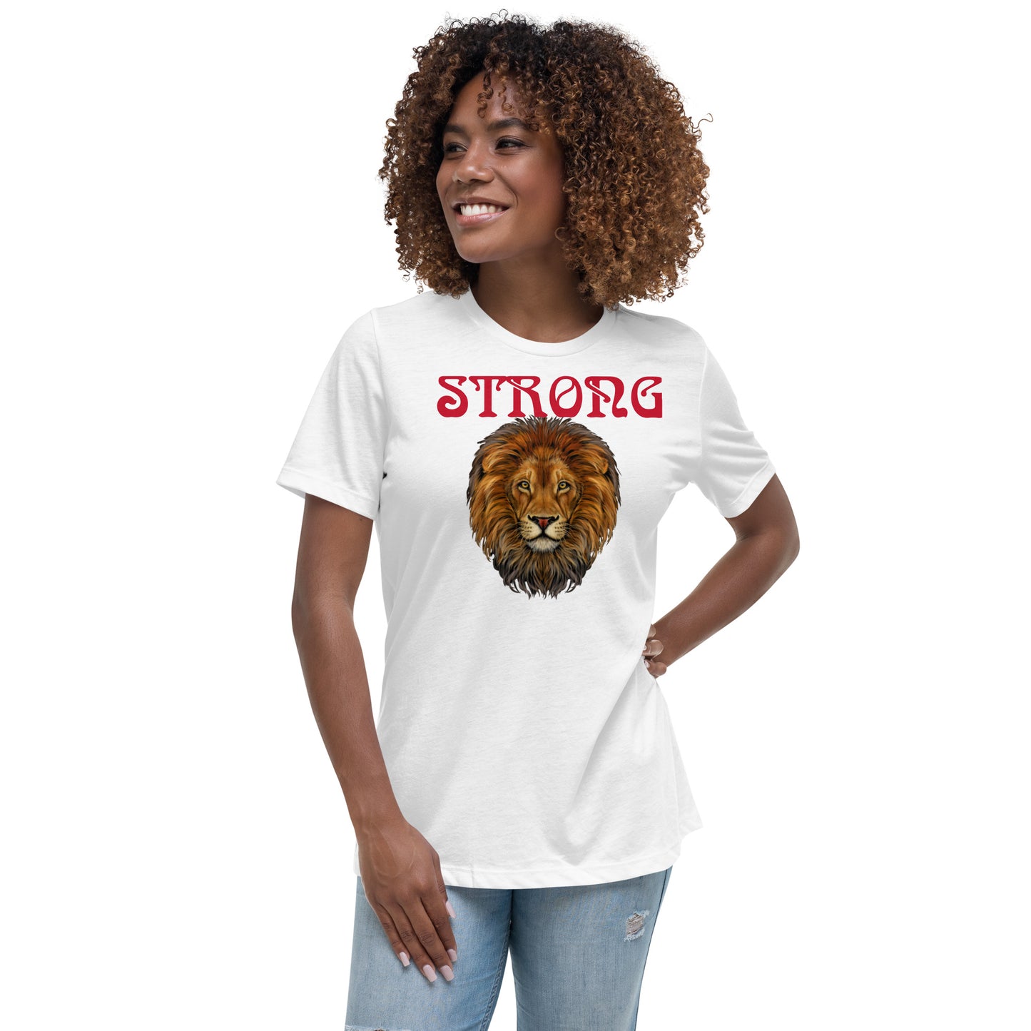“STRONG”Women's Relaxed T-Shirt W/Red Font