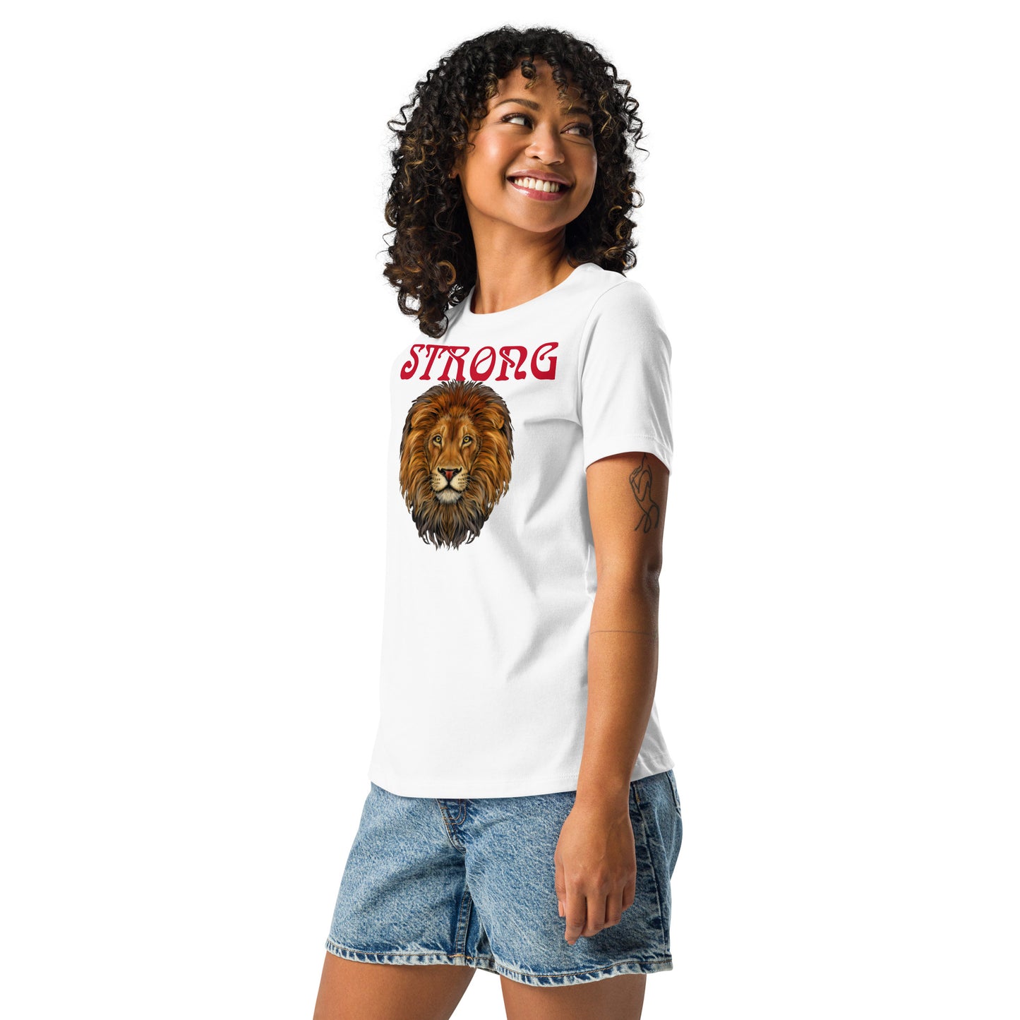 “STRONG”Women's Relaxed T-Shirt W/Red Font