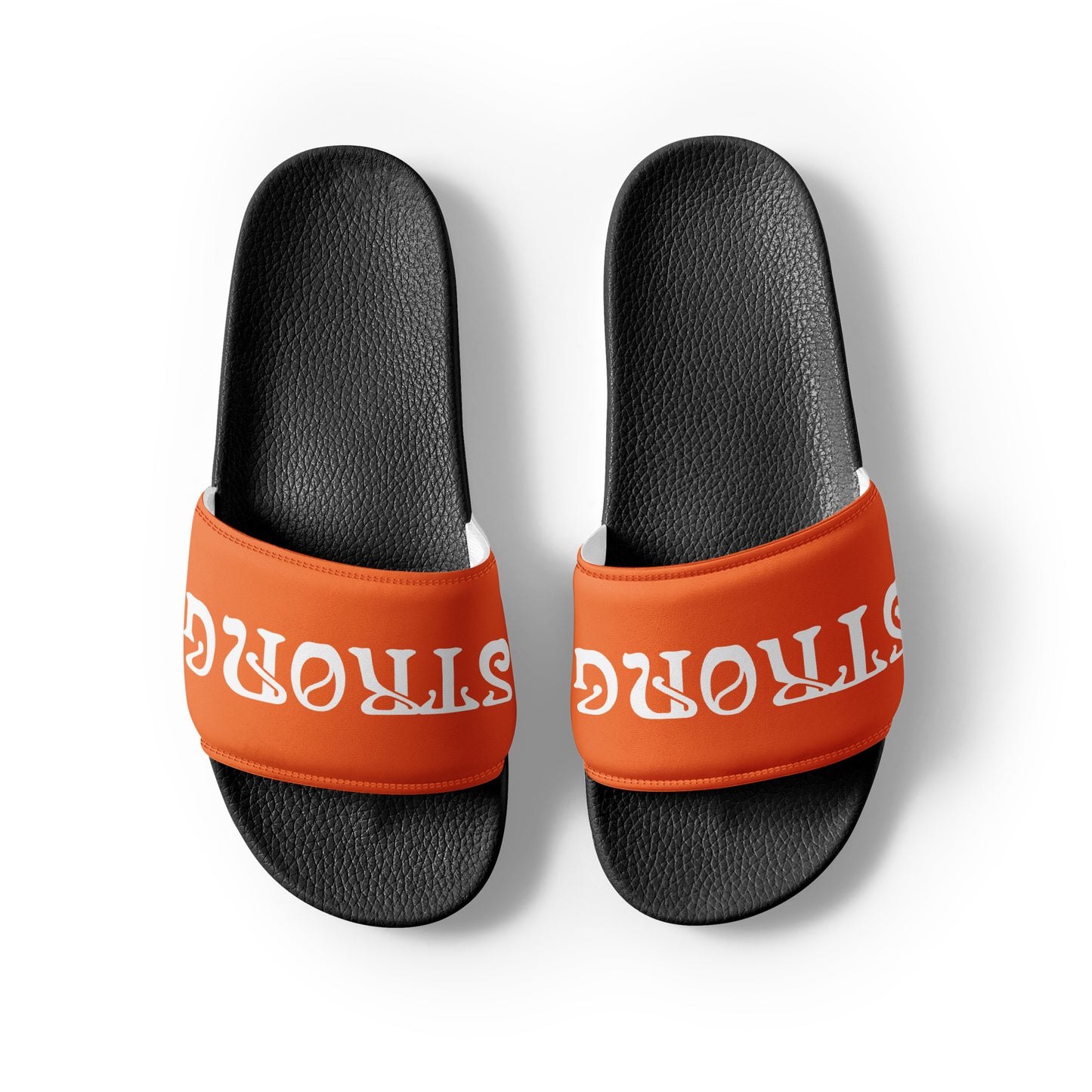 “STRONG”Orange Women's Slides W/White Font
