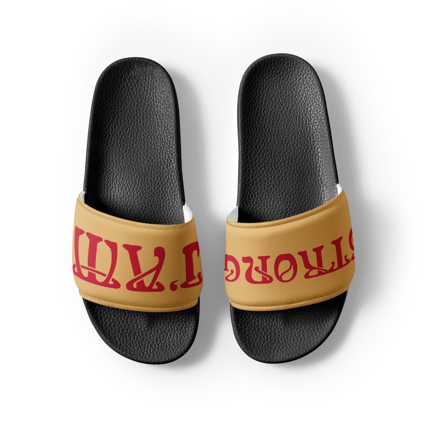 “I’AM STRONG” Fawn Women's Slides W/Red Font
