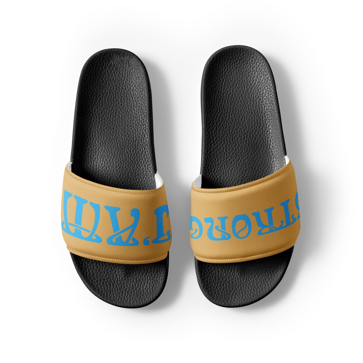 “I’AM STRONG”Fawn Women's Slides W/SkyBlue Font