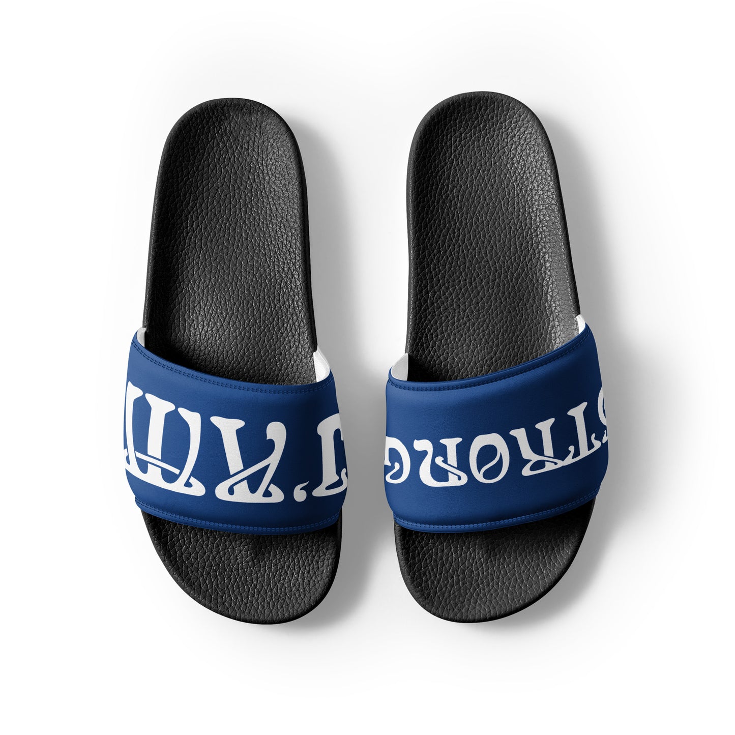 “I’AM STRONG!” Blue Women's Slides W/White Font