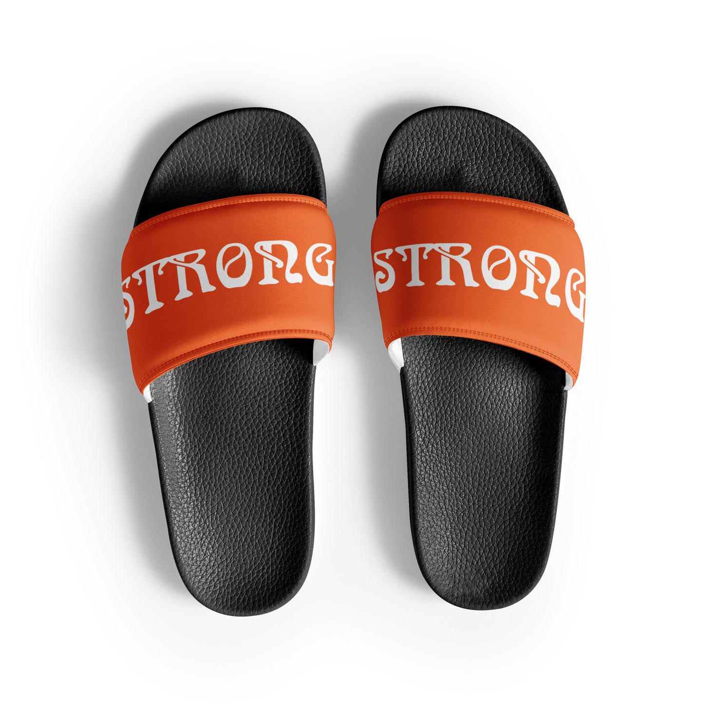“STRONG”Orange Women's Slides W/White Font