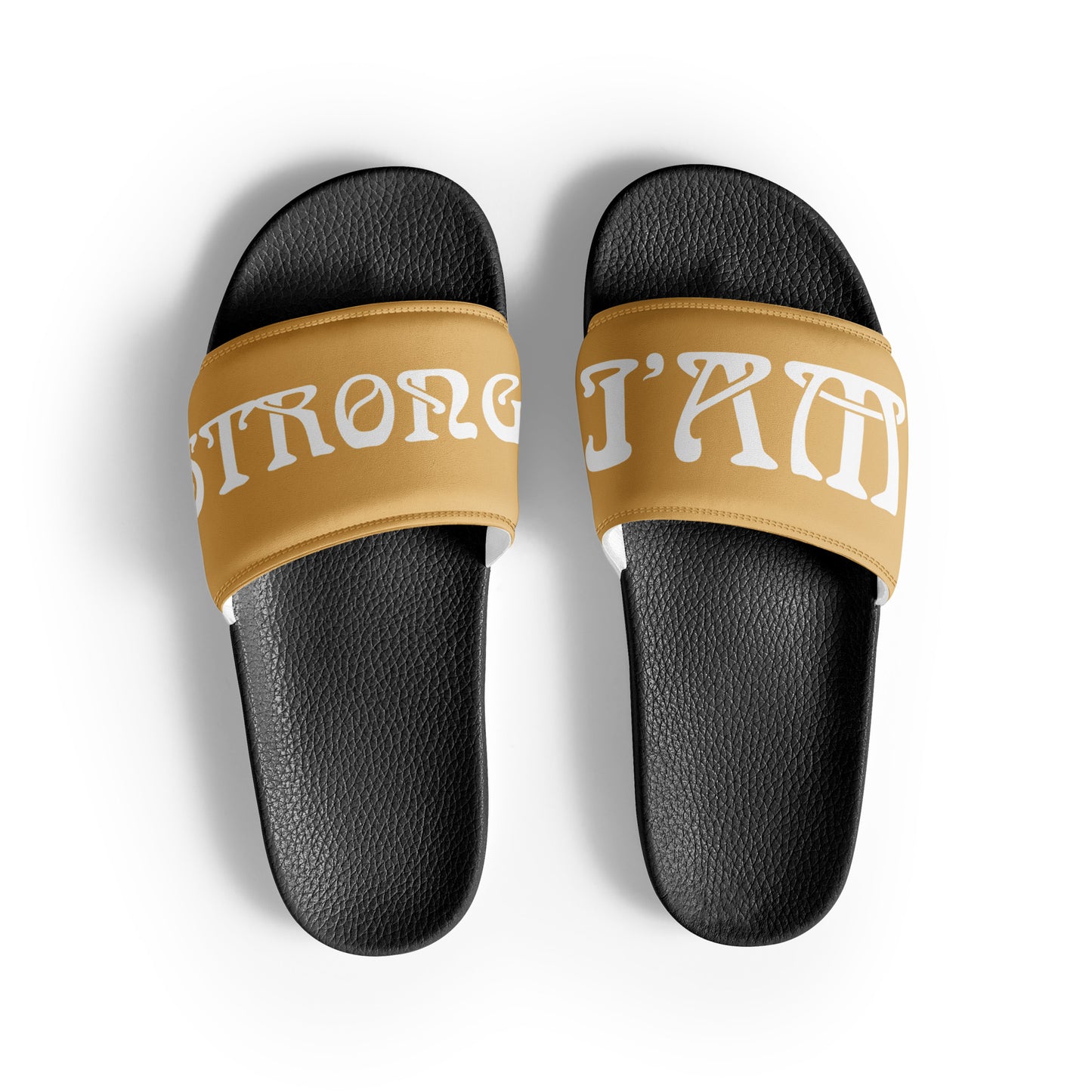 “I’AM STRONG!” Fawn Women's Slides W/White Font