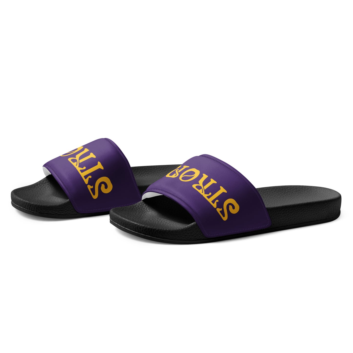 “STRONG”Purple Women's Slides W/Yellow Font