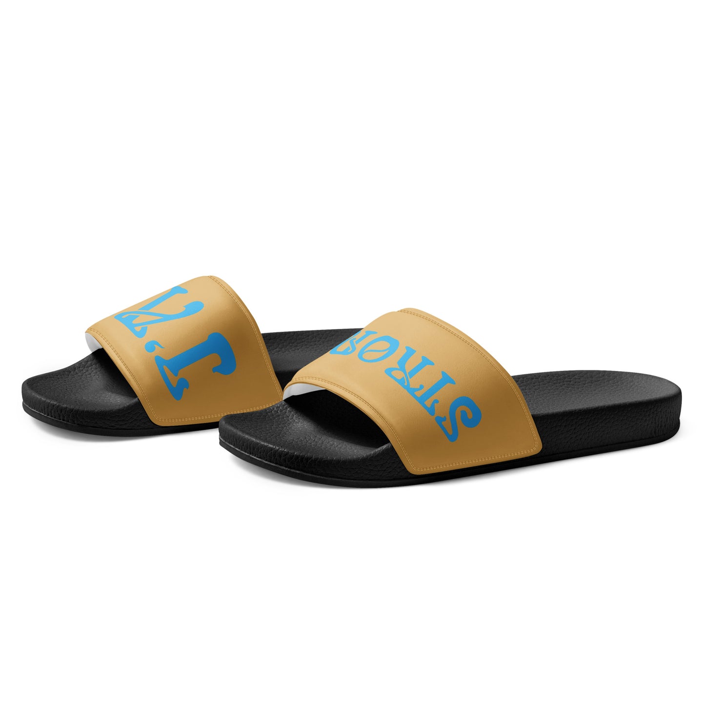 “I’AM STRONG”Fawn Women's Slides W/SkyBlue Font