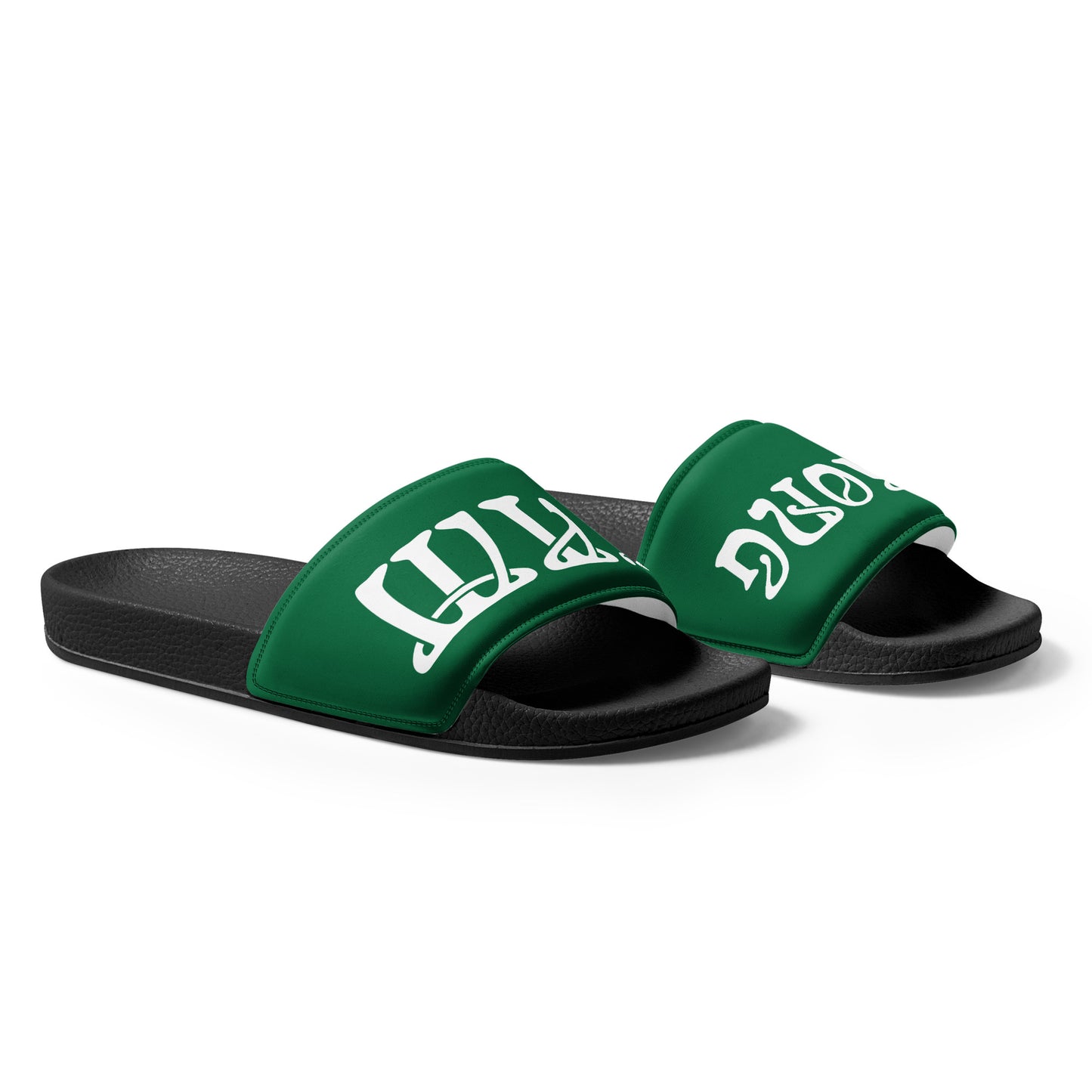 “I’AM STRONG!” Green Women's Slides W/White Font
