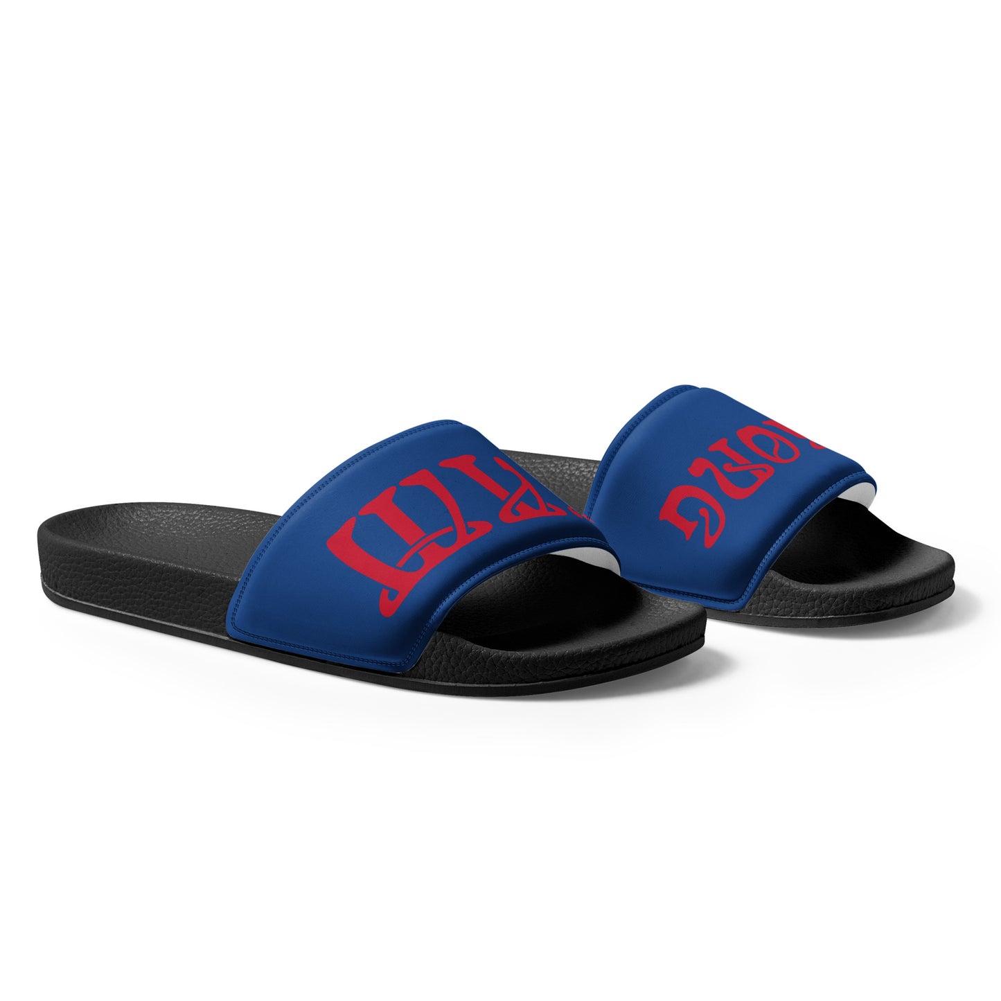 “I’AM STRONG!” Blue Women's Slides W/Red Font