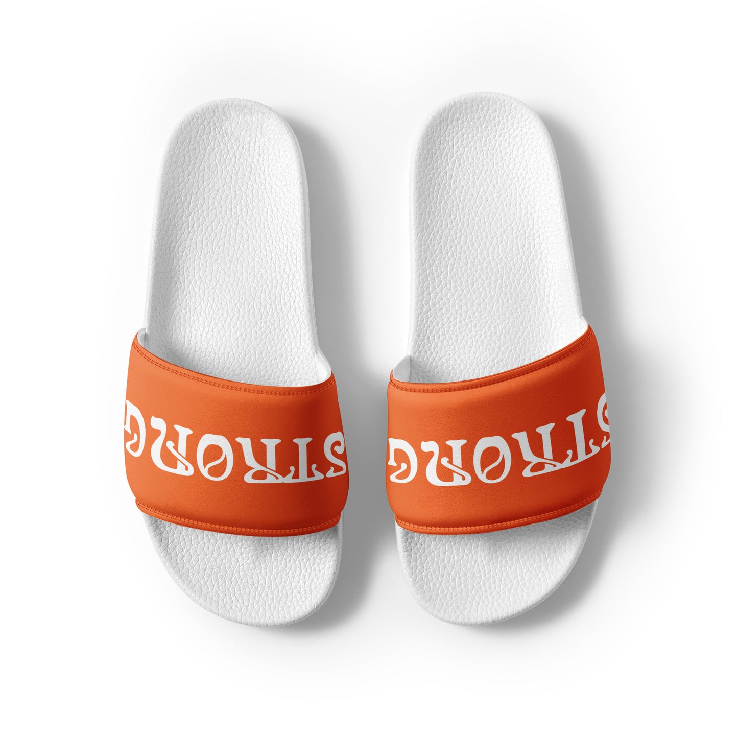 “STRONG”Orange Women's Slides W/White Font