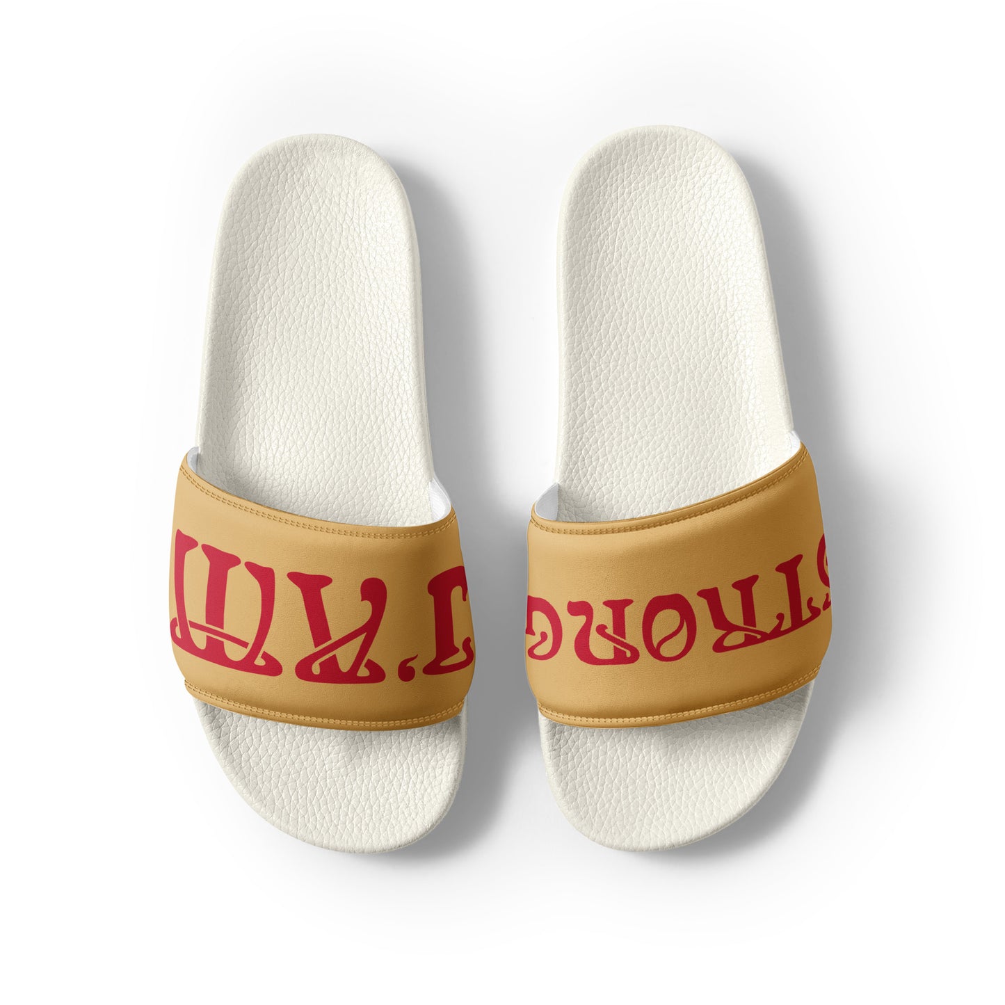 “I’AM STRONG” Fawn Women's Slides W/Red Font
