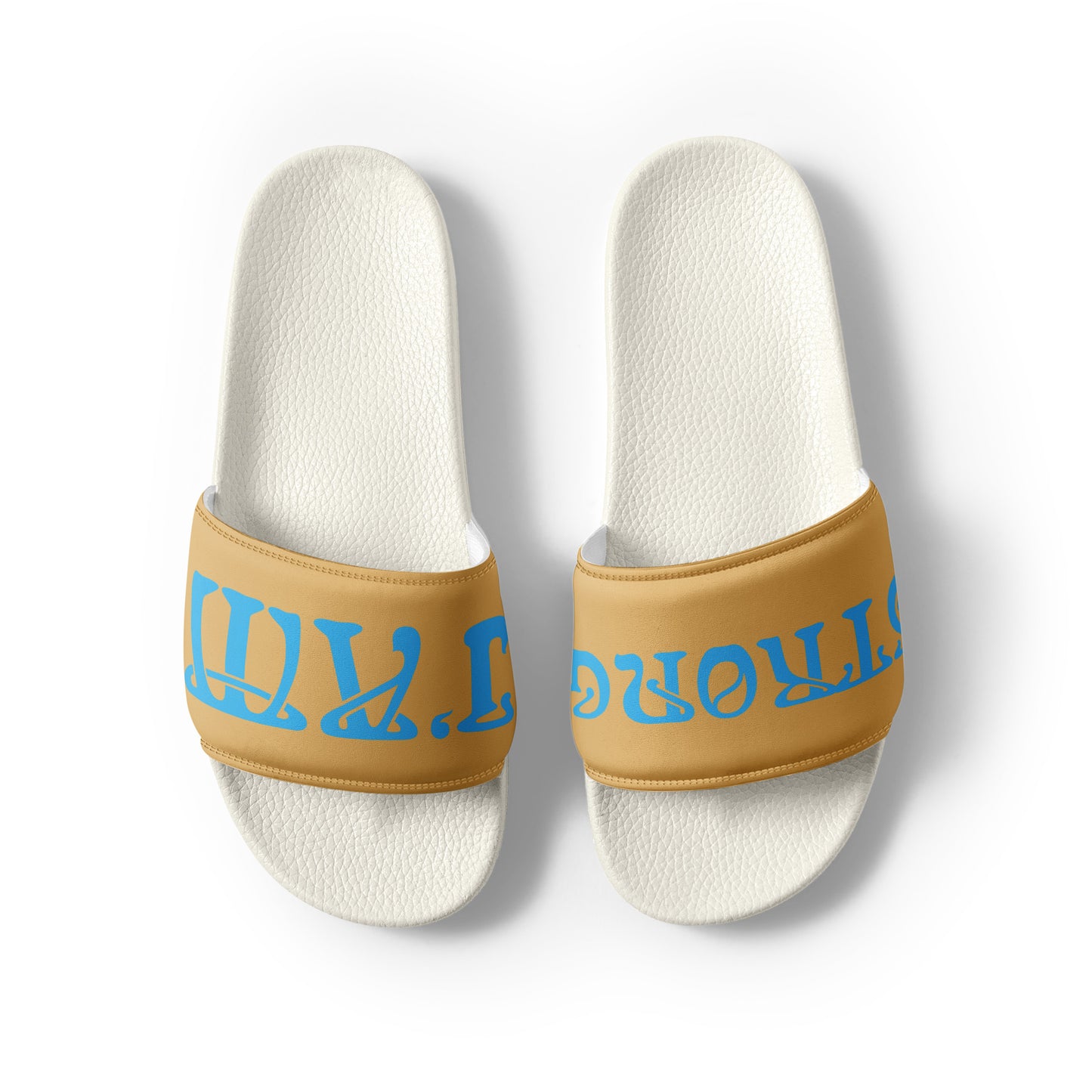 “I’AM STRONG”Fawn Women's Slides W/SkyBlue Font
