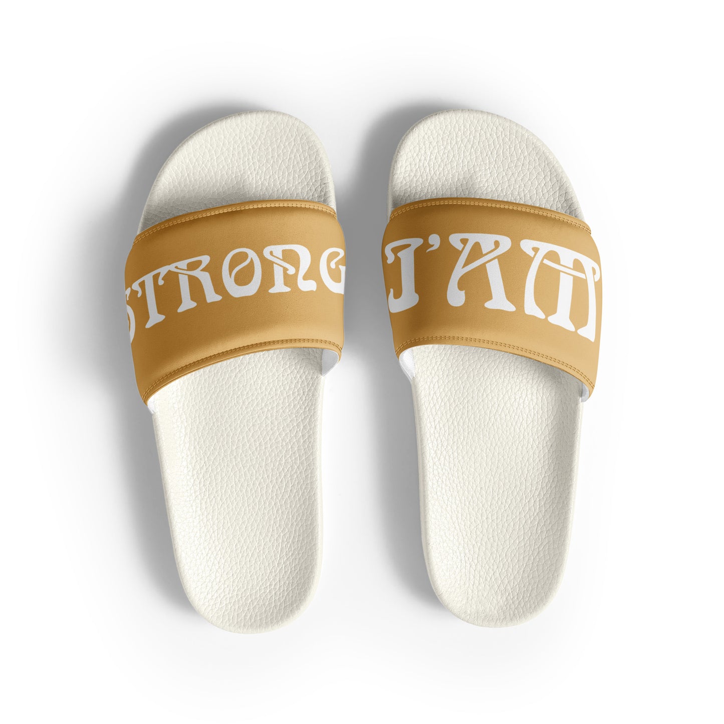 “I’AM STRONG!” Fawn Women's Slides W/White Font
