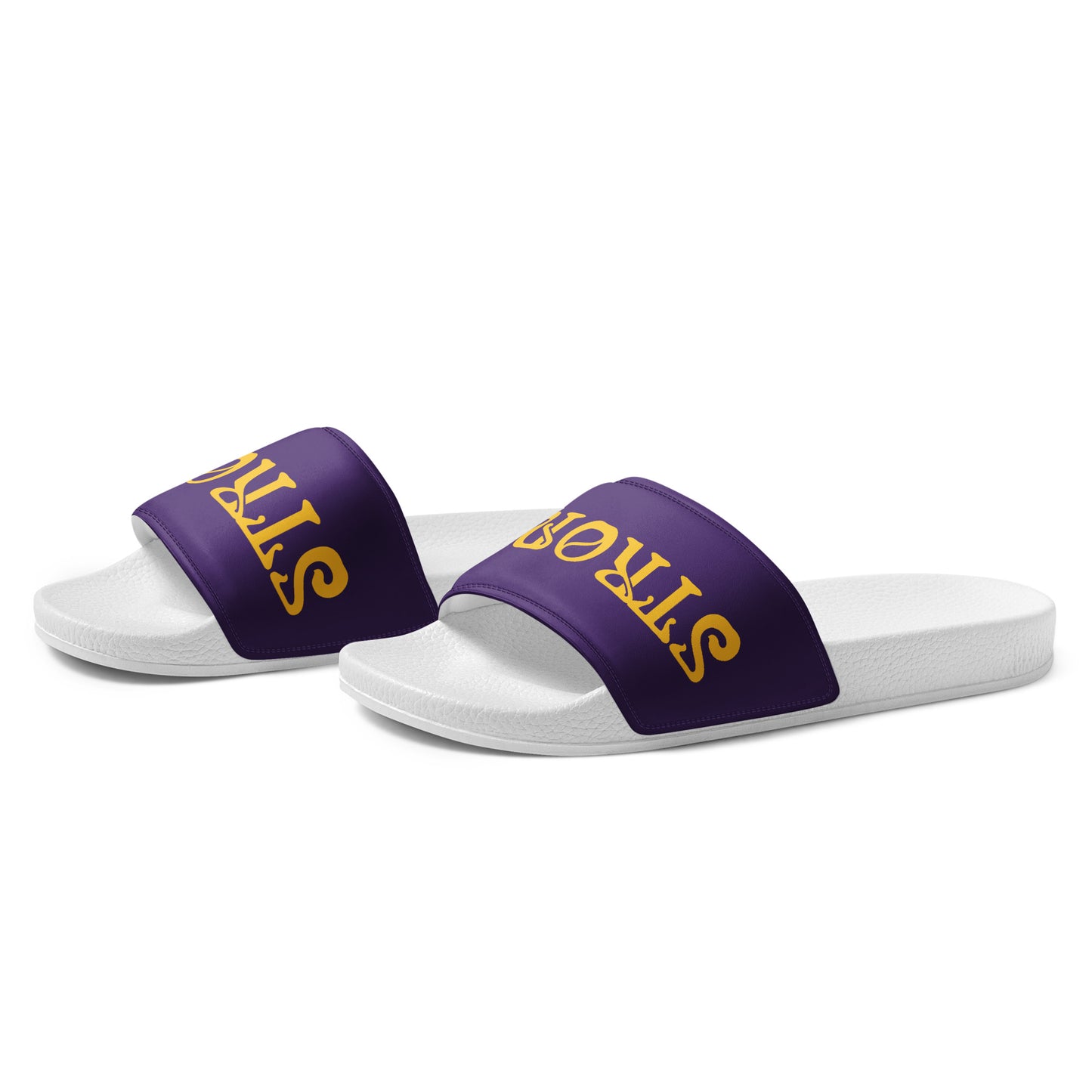“STRONG”Purple Women's Slides W/Yellow Font