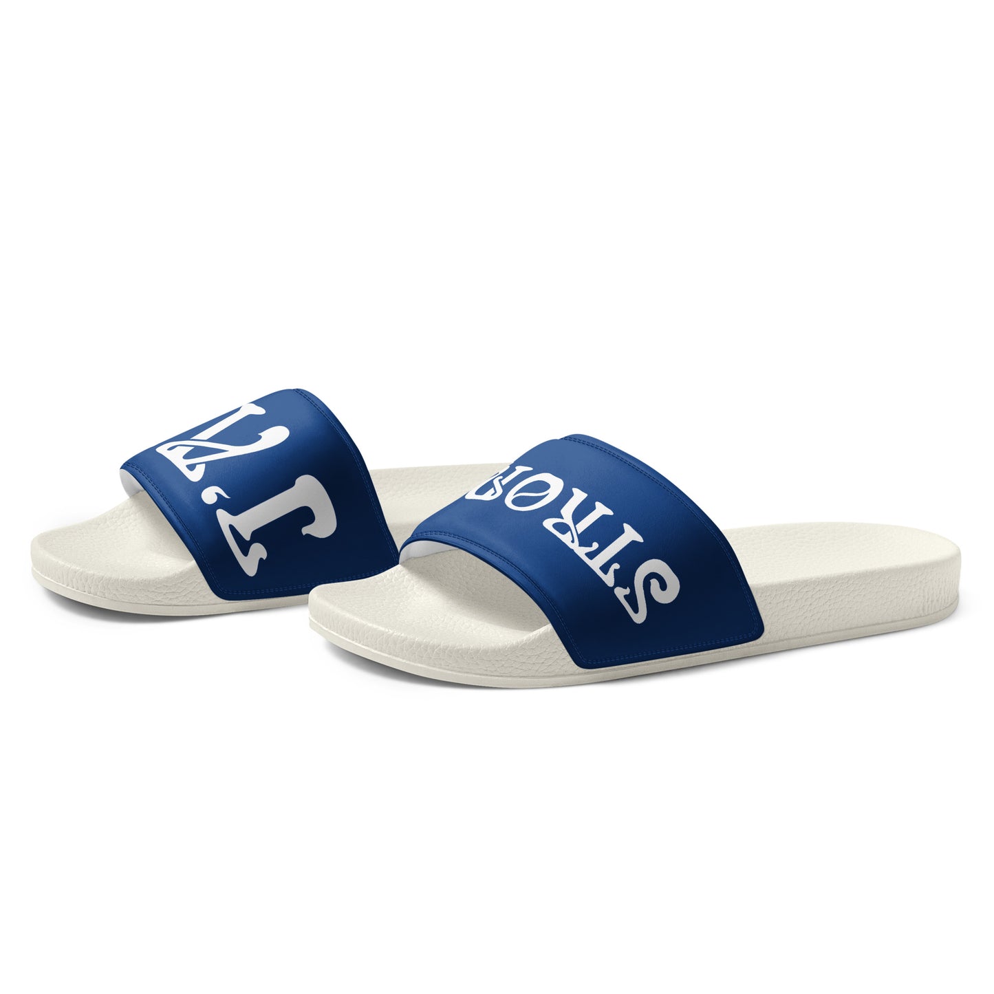 “I’AM STRONG!” Blue Women's Slides W/White Font