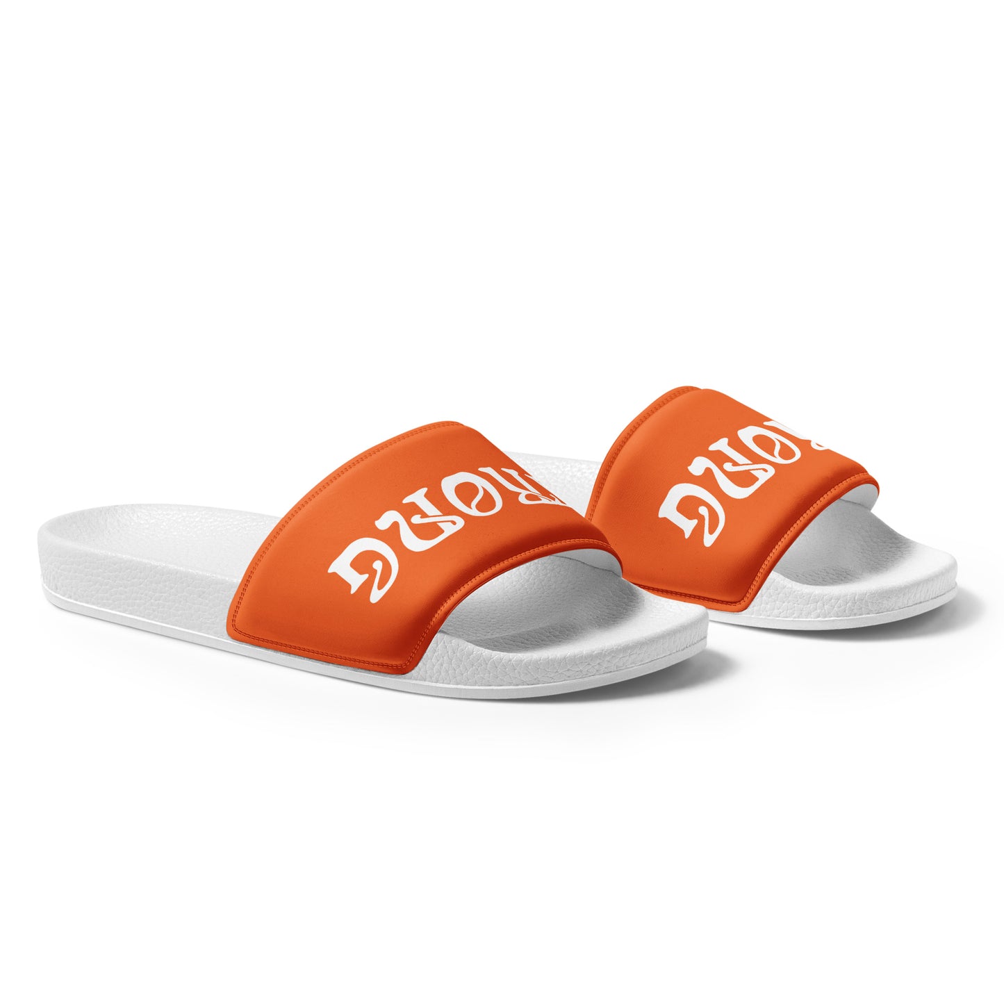 “STRONG”Orange Women's Slides W/White Font