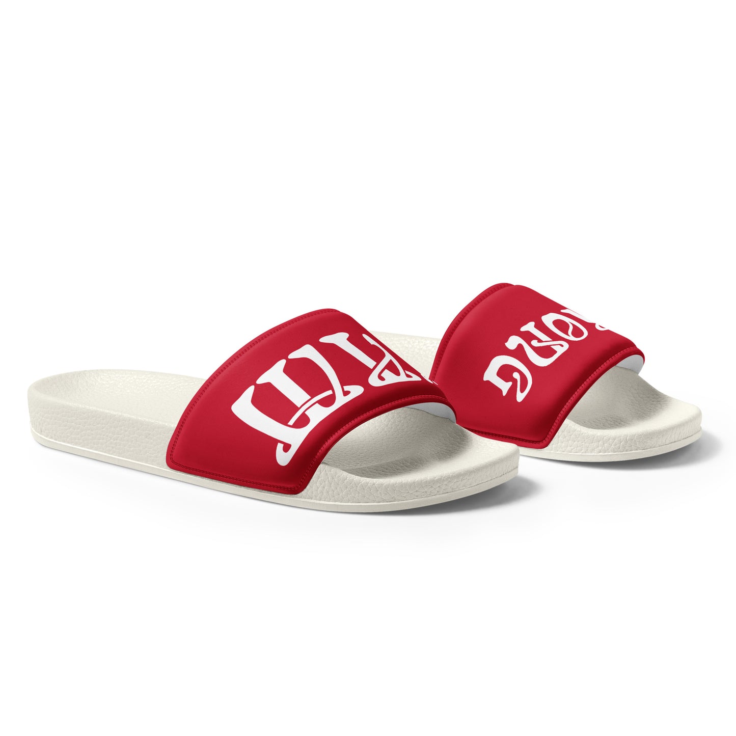 “I’AM STRONG!” Red Women's Slides W/White Font