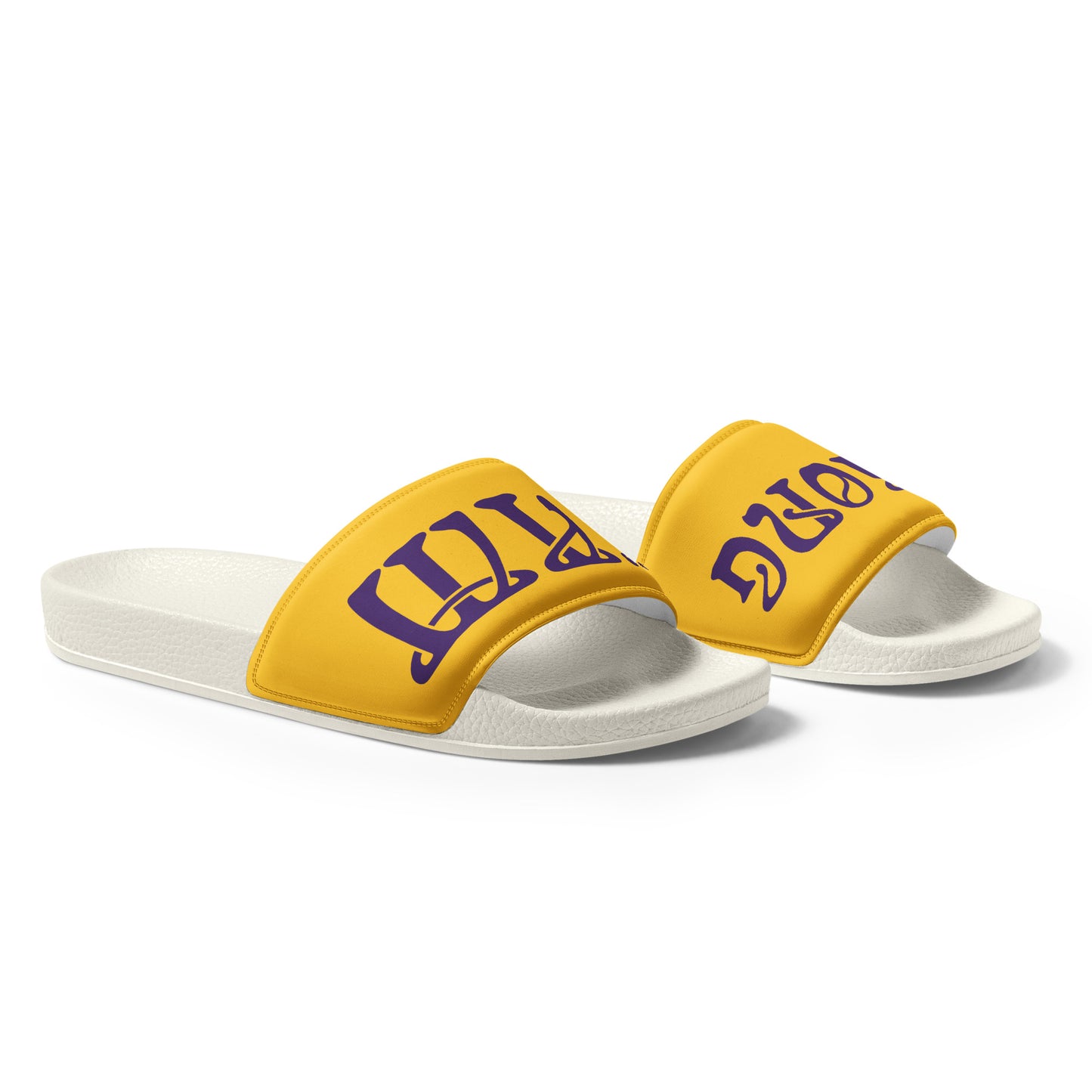 “I’AM STRONG!” Yellow Women's Slides W/Yellow Font