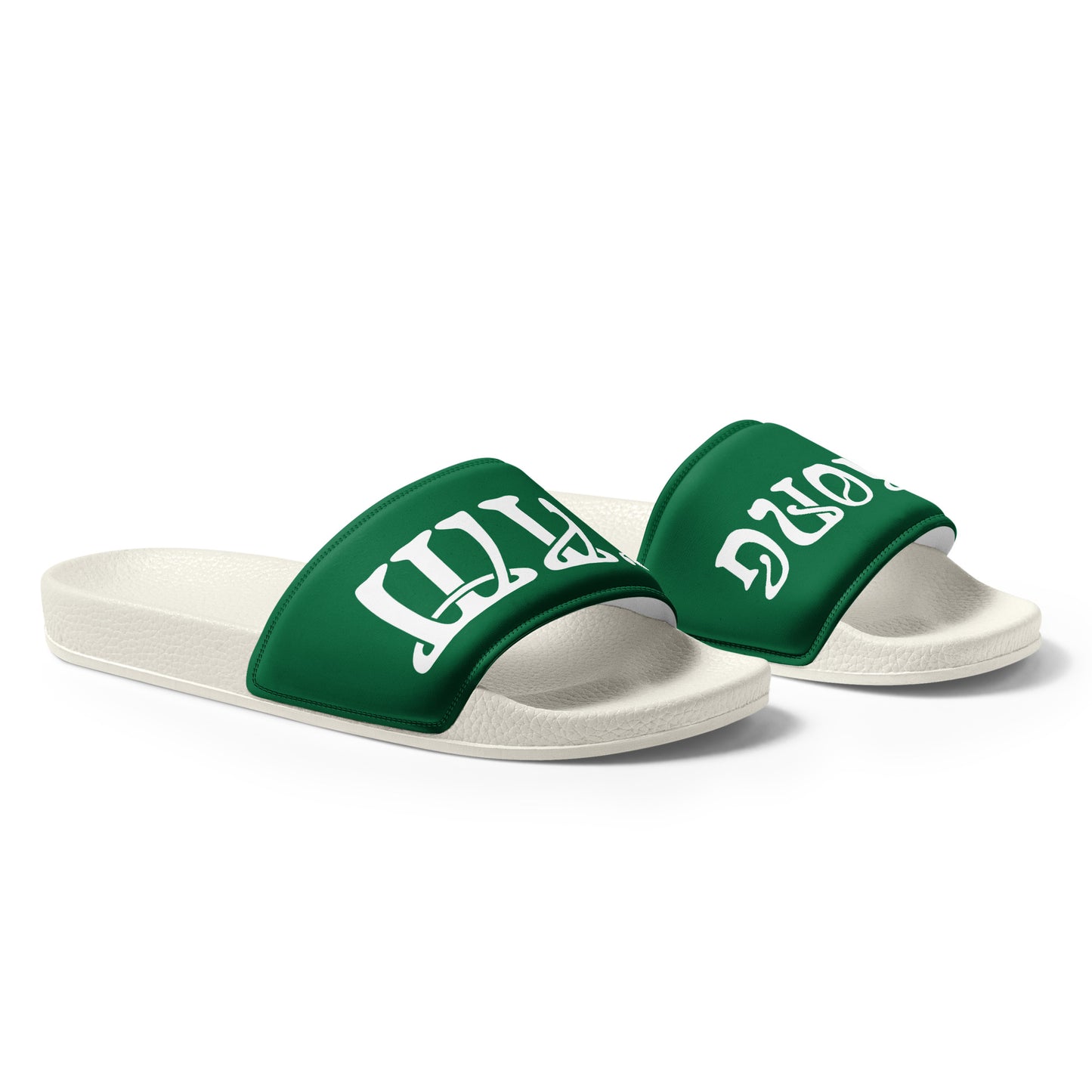 “I’AM STRONG!” Green Women's Slides W/White Font