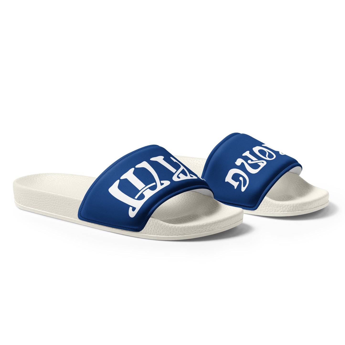 “I’AM STRONG!” Blue Women's Slides W/White Font