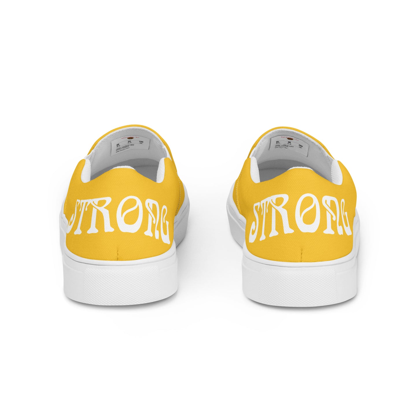 “STRONG” Yellow Women’s Slip-On Canvas Shoes W/White Font