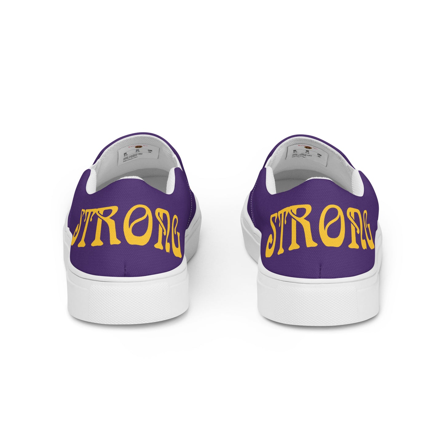 “STRONG”Purple Women’s Slip-On Canvas Shoes W/Yellow Font