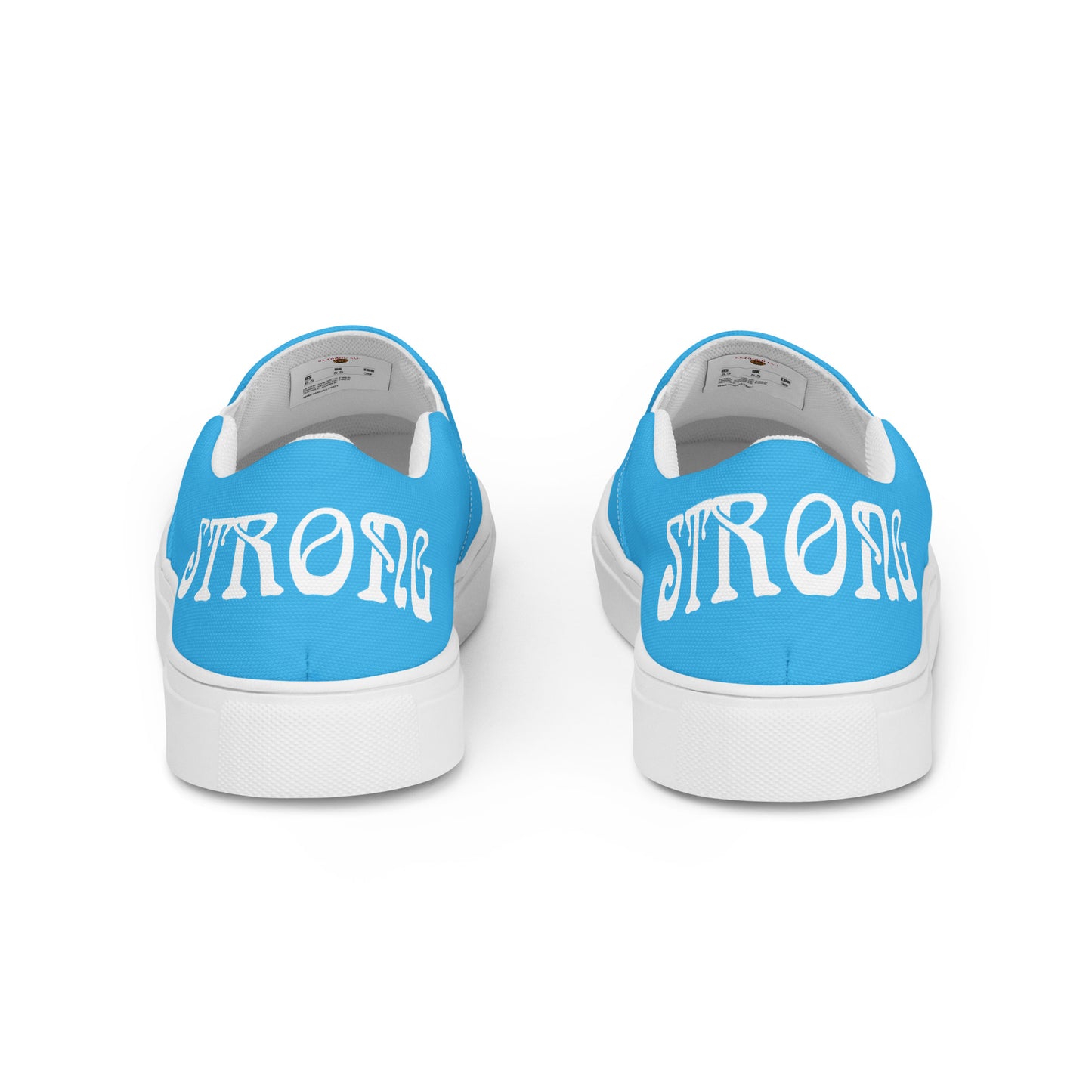 “STRONG”SkyBlue Women’s Slip-On Canvas Shoes W/White Font