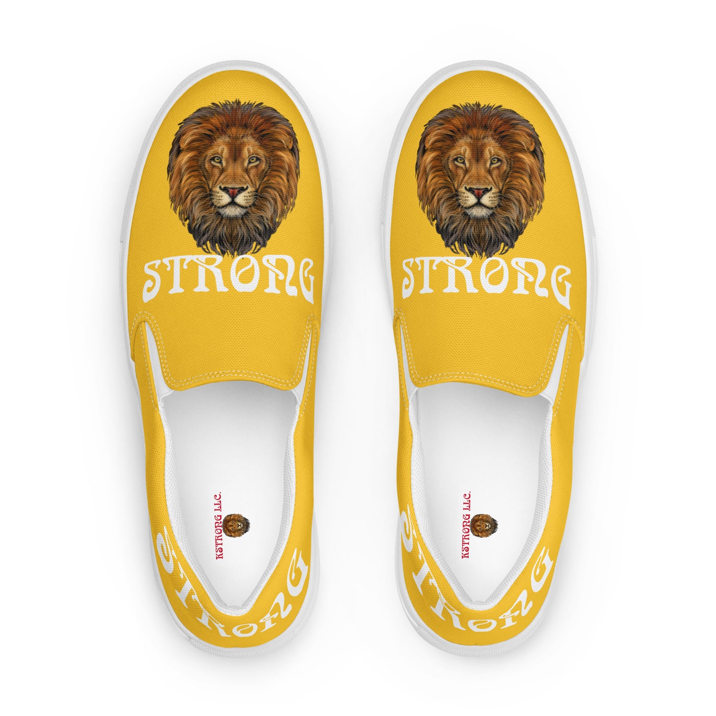 “STRONG” Yellow Women’s Slip-On Canvas Shoes W/White Font