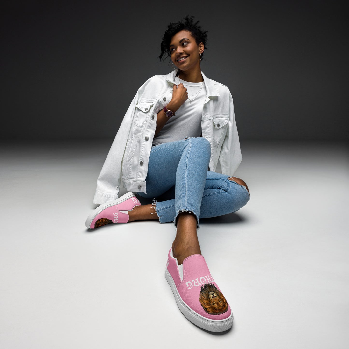 “STRONG”Cotton Candy Women’s Slip-On Canvas Shoes W/White Font