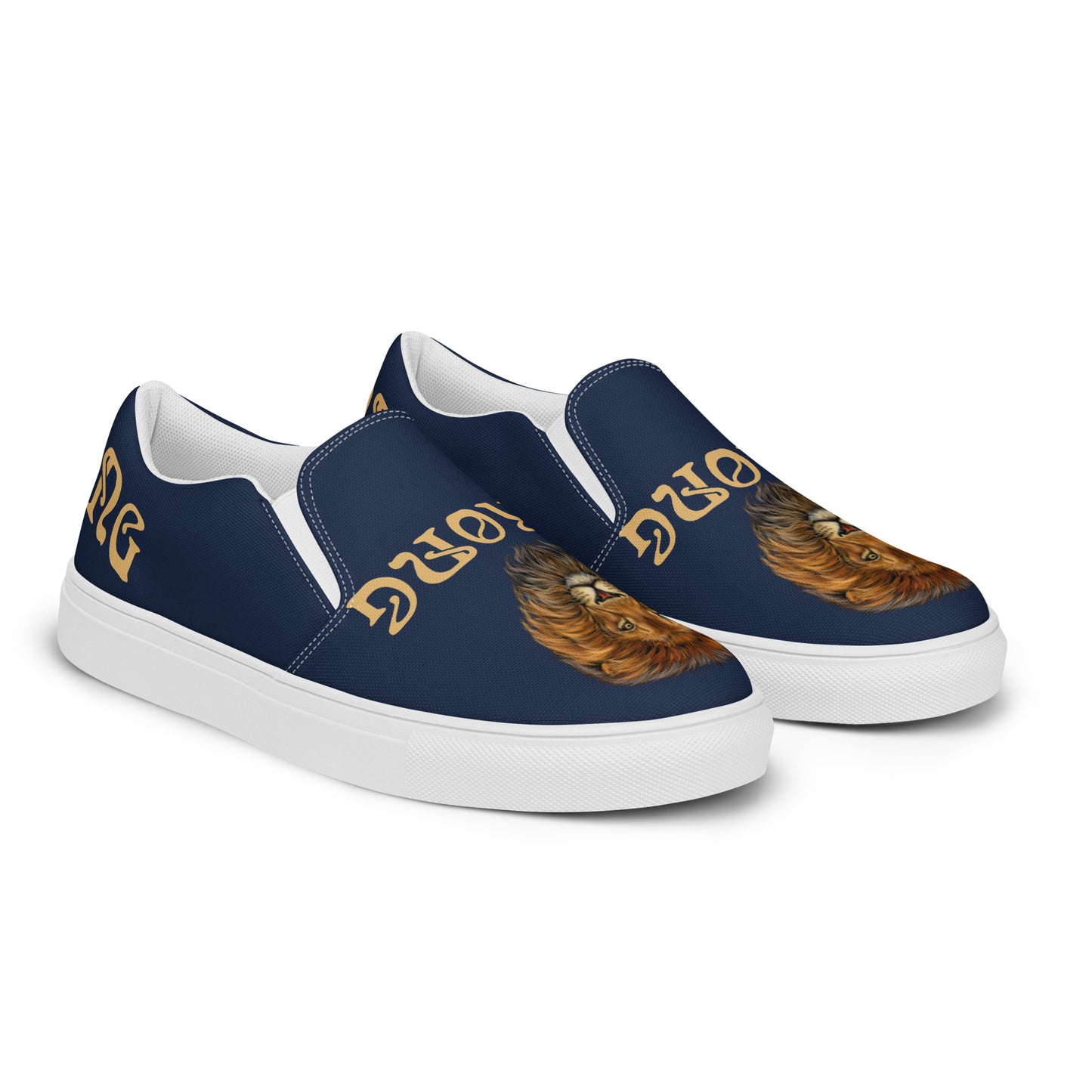 “STRONG” Navy Women’s Slip-On Canvas Shoes W/Fawn Font